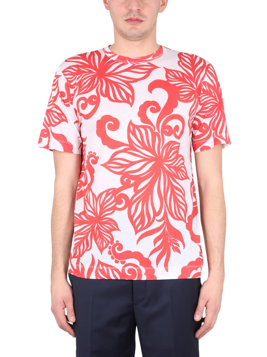 Dries Van Noten Neutral Floral Print Short Sleeved Shirt - Men's - Cotton In Orange