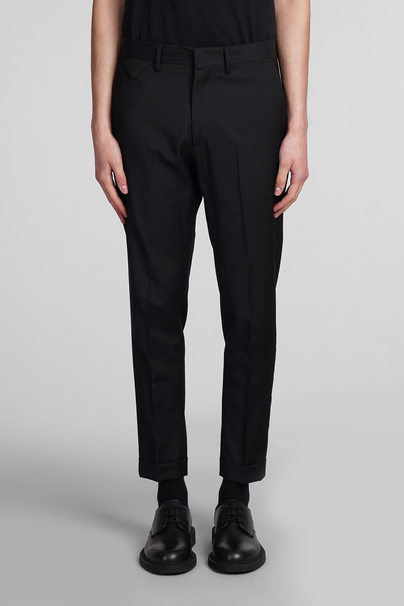 Shop Low Brand Cooper T1.7 Tropical Pants In Black Wool