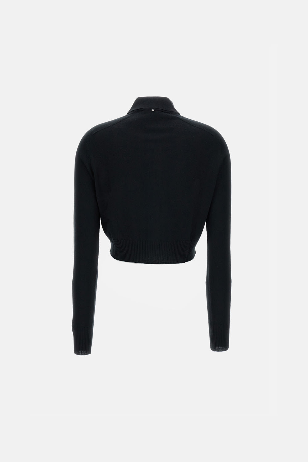 Sportmax Virgin Wool Cardigan With Classic Collar And Retro Charm In Black