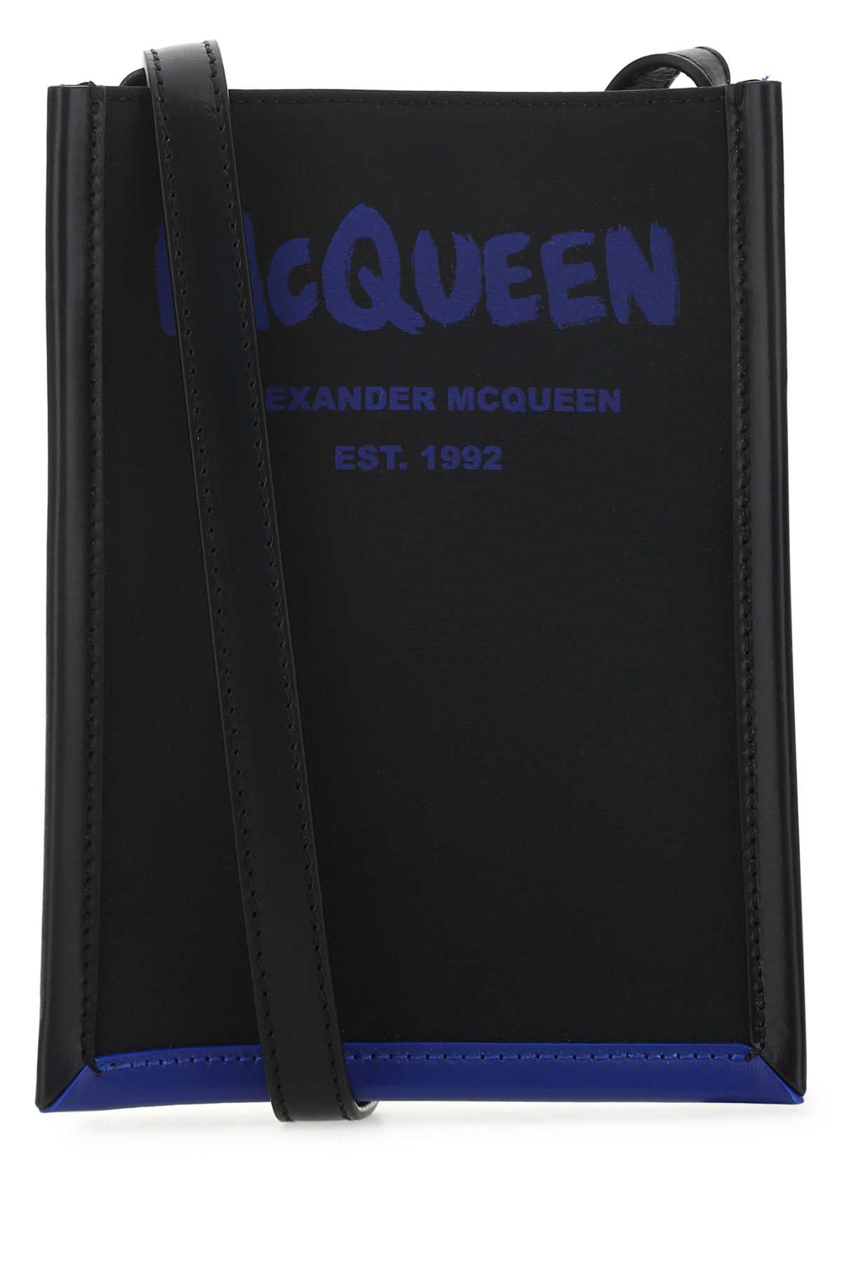 Alexander McQueen Black Fabric Mini Edge Crossbody Bag