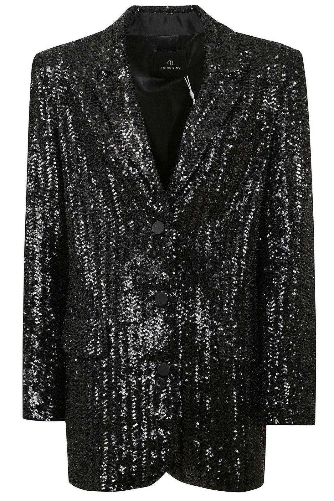 Shop Anine Bing Sara Sequin Embellished Blazer