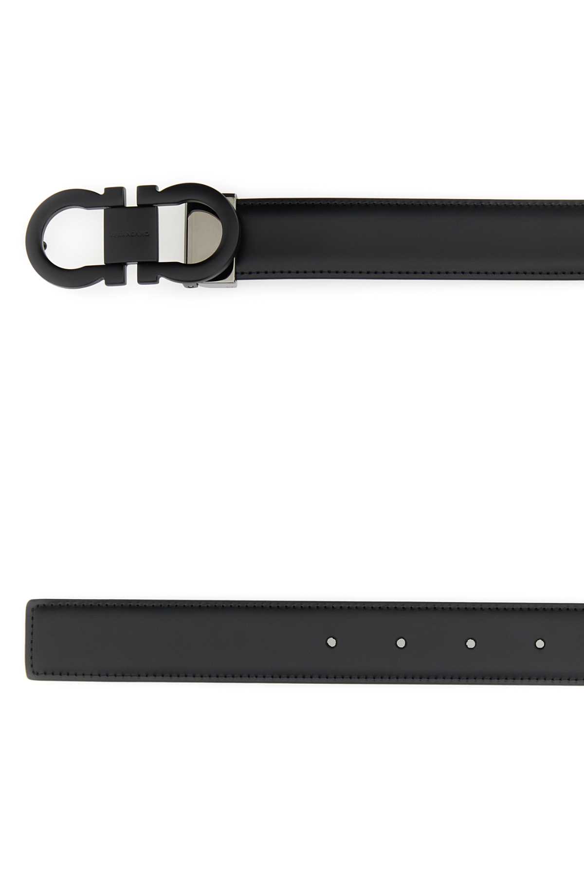 Ferragamo Reversible And Adjustable Gancini Belt In Nermid