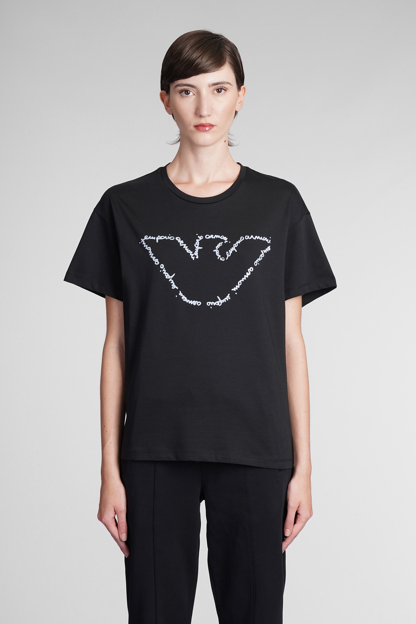 Emporio Armani T-shirt In Black Cotton