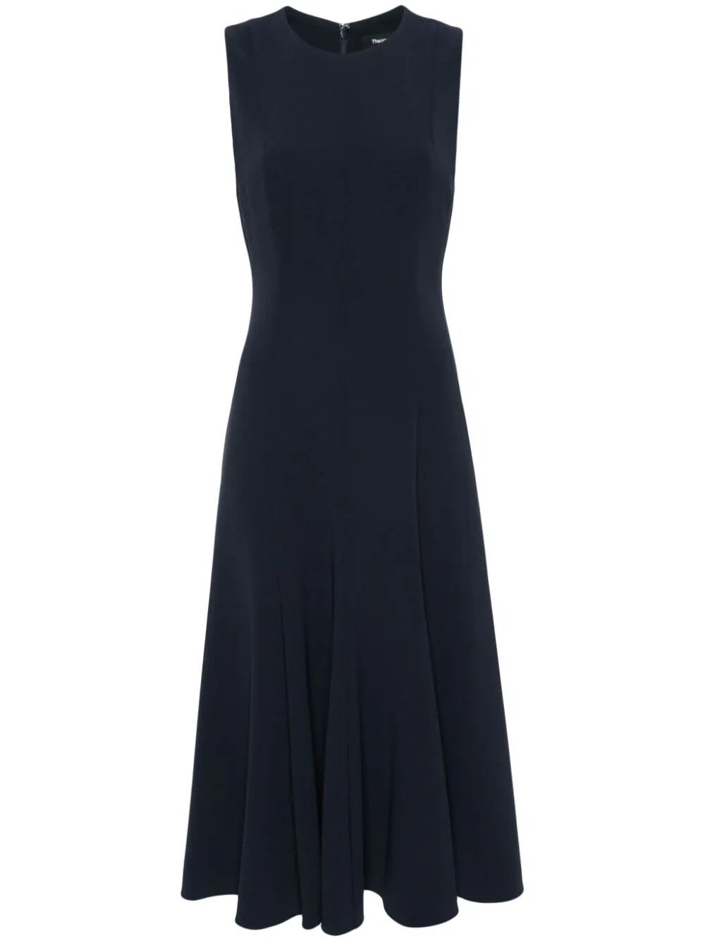 Shop Theory Admiral Crepe Sleeveless Dress In Xlv Nocturne Navy