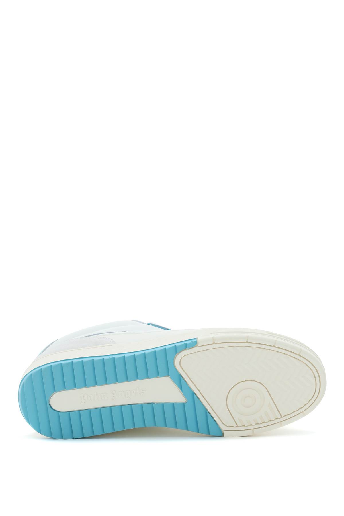 Palm Angels 'palm University' Leather Sneakers In White Light (white)