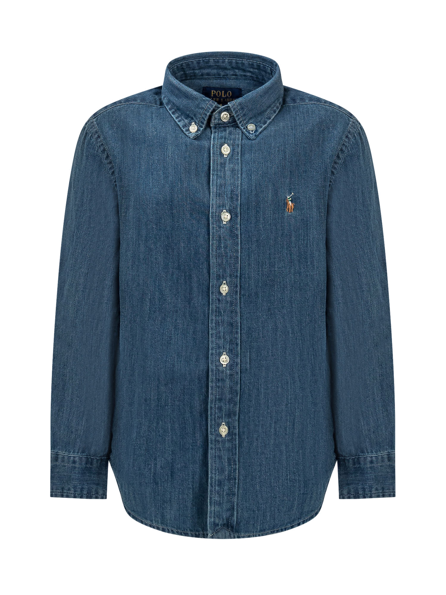 Polo Ralph Lauren Kids' Denim Shirt In Dk Blue