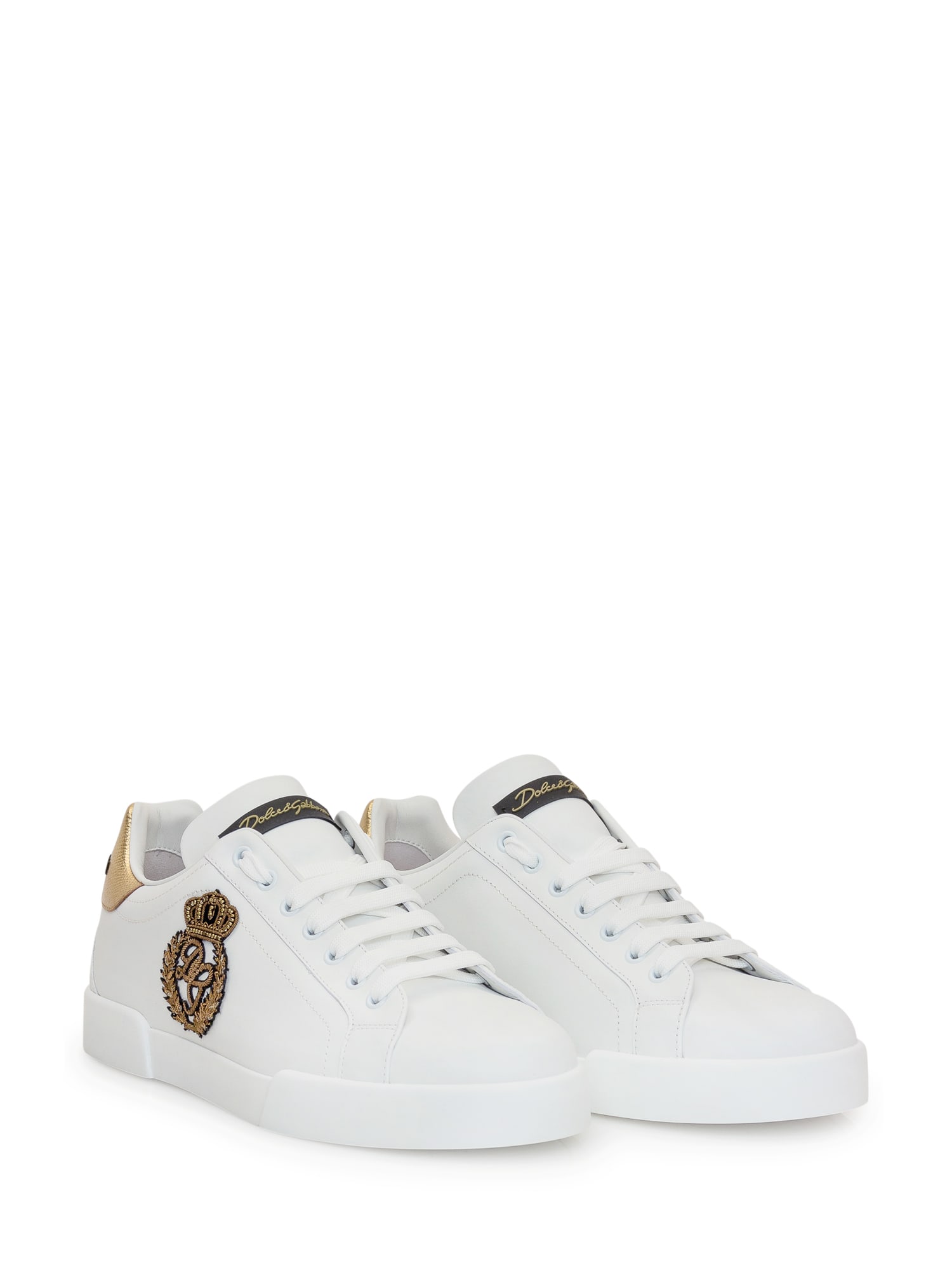 Shop Dolce & Gabbana Portofino Light Sneaker In Bianco/oro Scuro