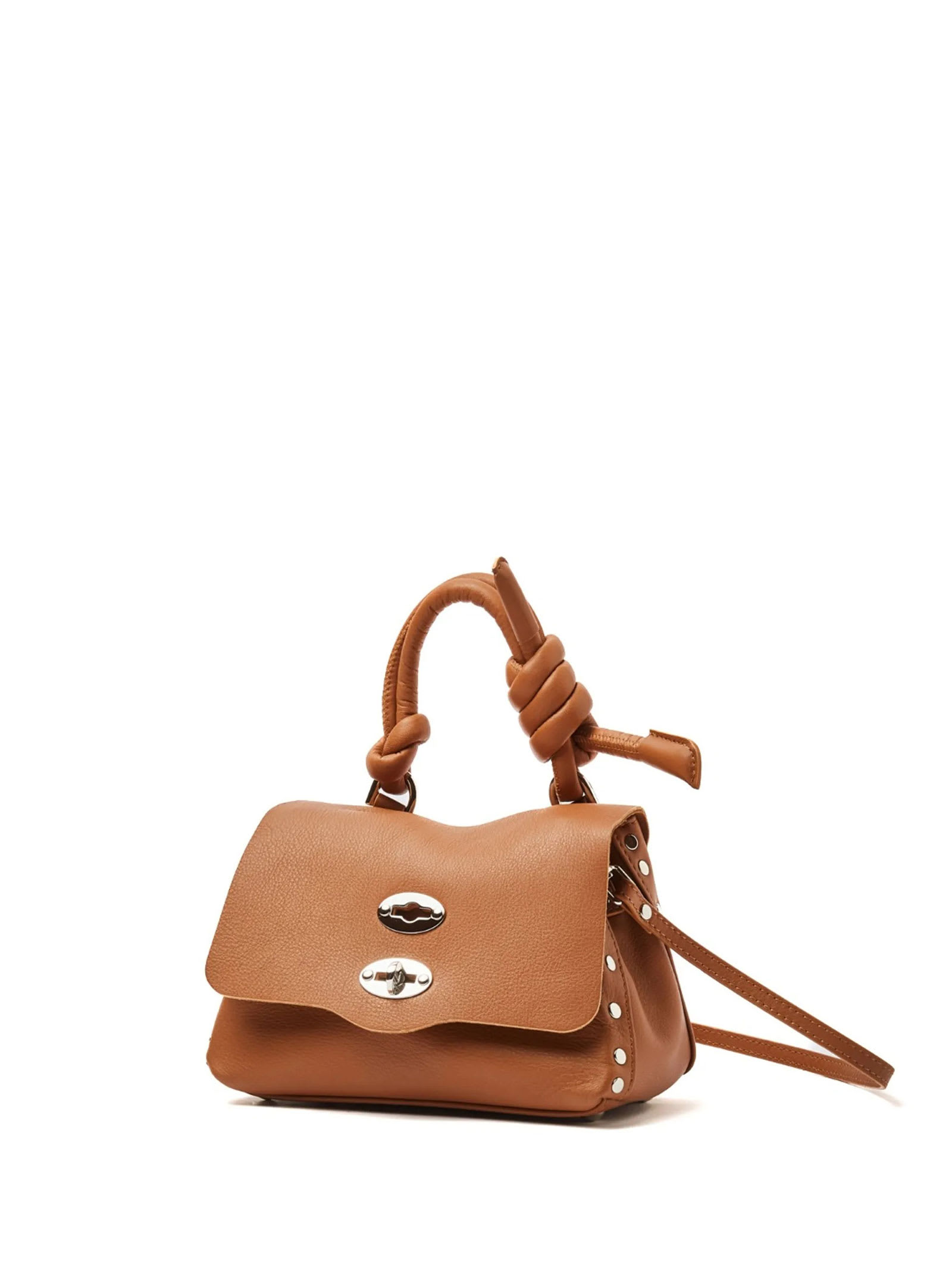 Shop Zanellato Postina Piuma Knot Bag In Leather In Beige Genco