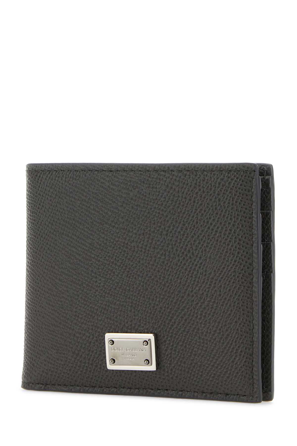Dolce & Gabbana Dove Grey Leather Wallet In 8h708