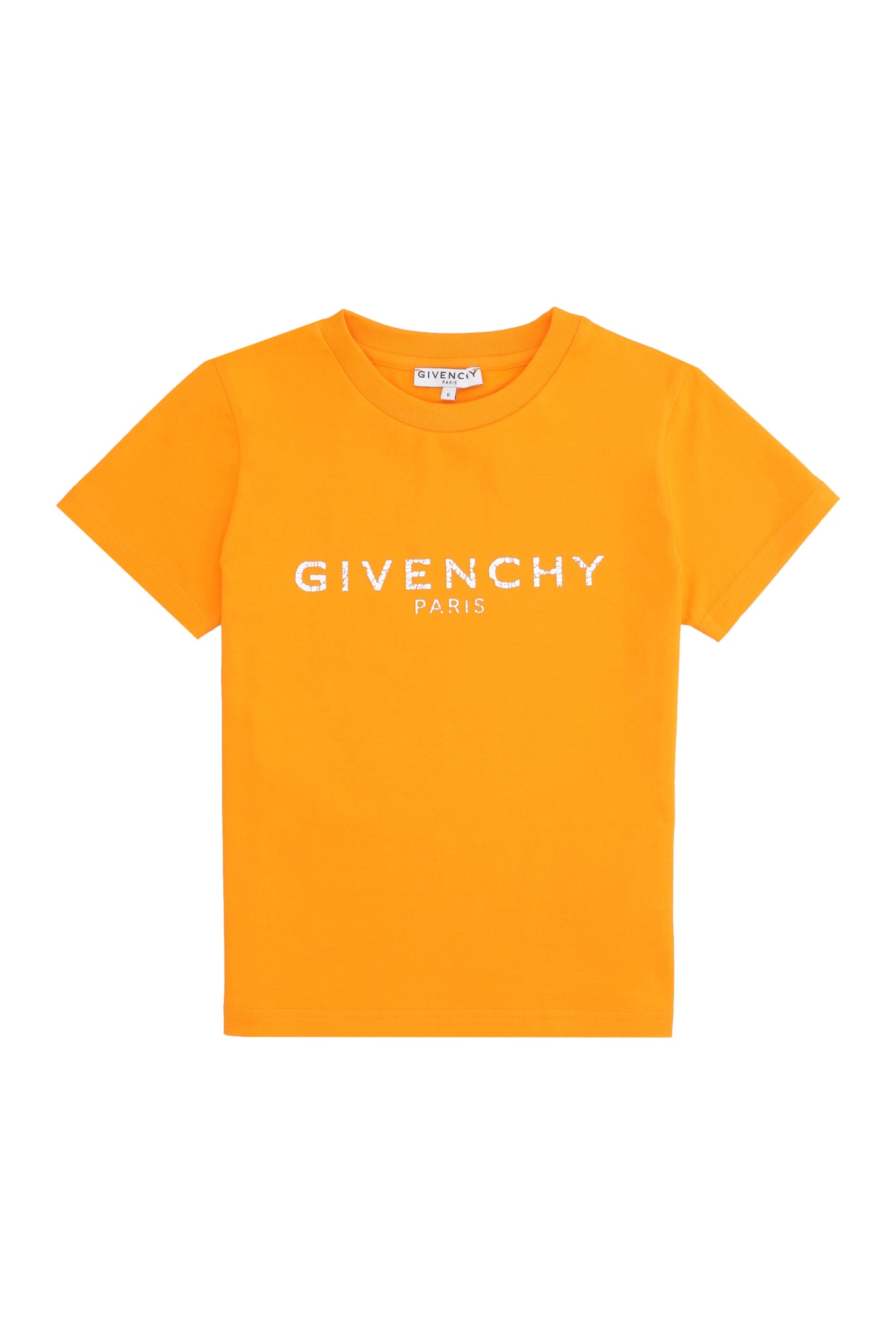 Givenchy Kids' Logo Cotton T-shirt In Orange