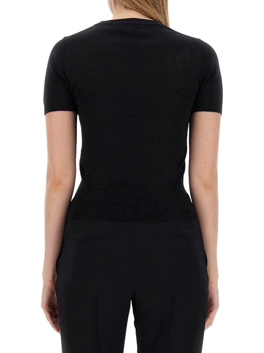 Vivienne Westwood Orb Embroidered Short-sleeved Knit Top In Black