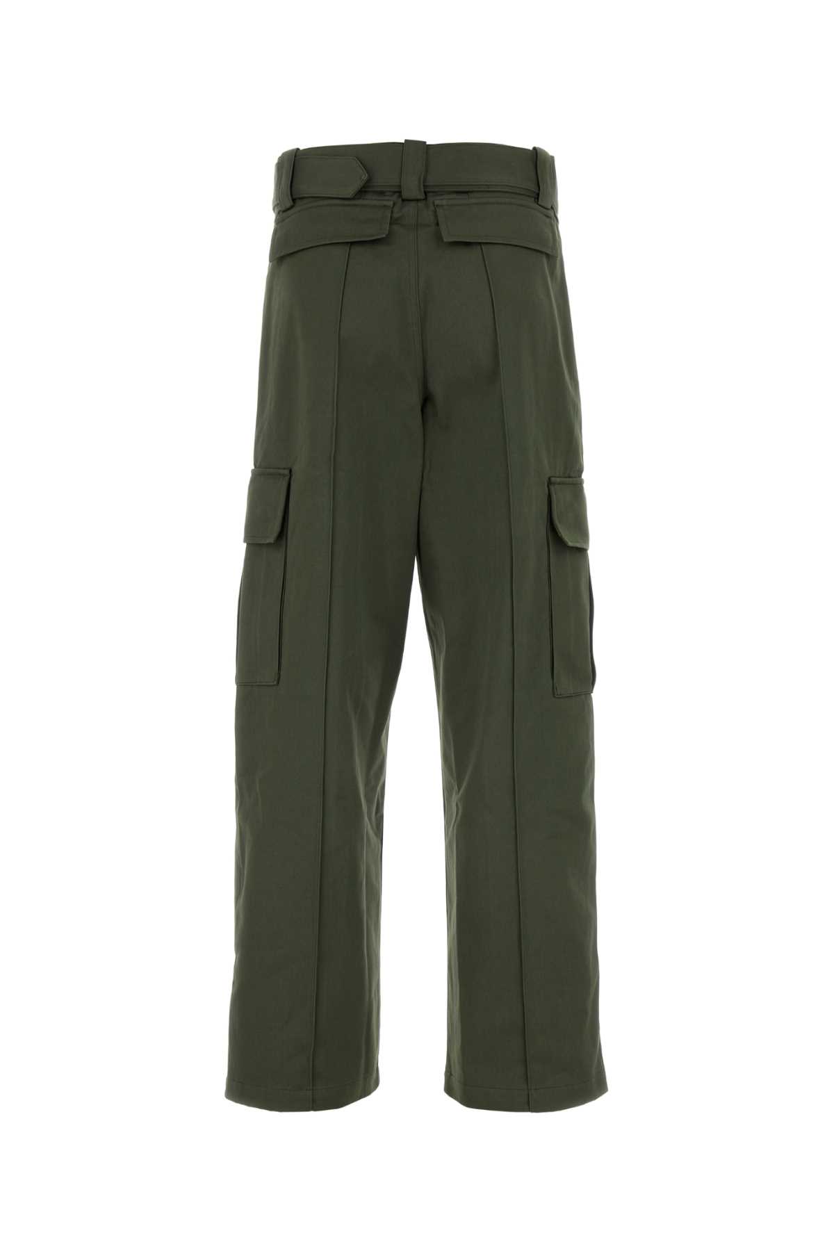 Kenzo Cargo Pant Cotton Wide Leg In Darkkhaki