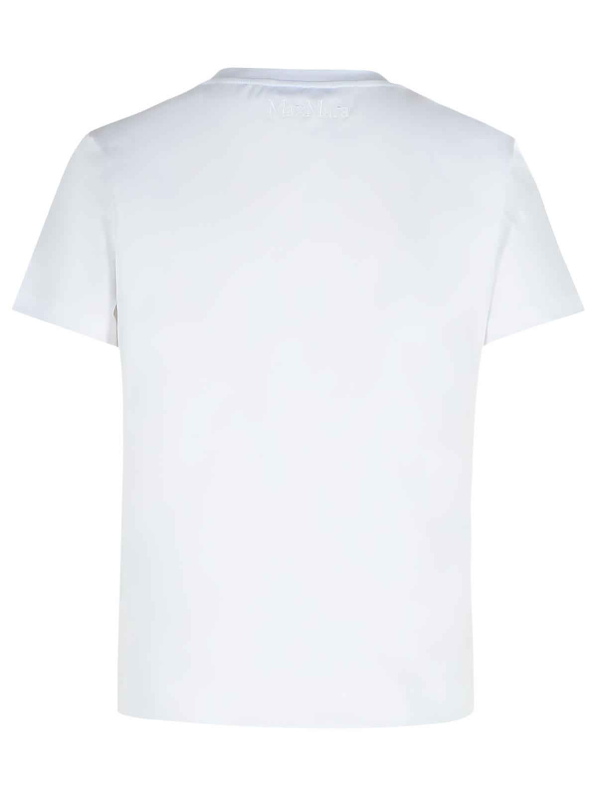 Max Mara Nernia White Cotton T-shirt In Brown