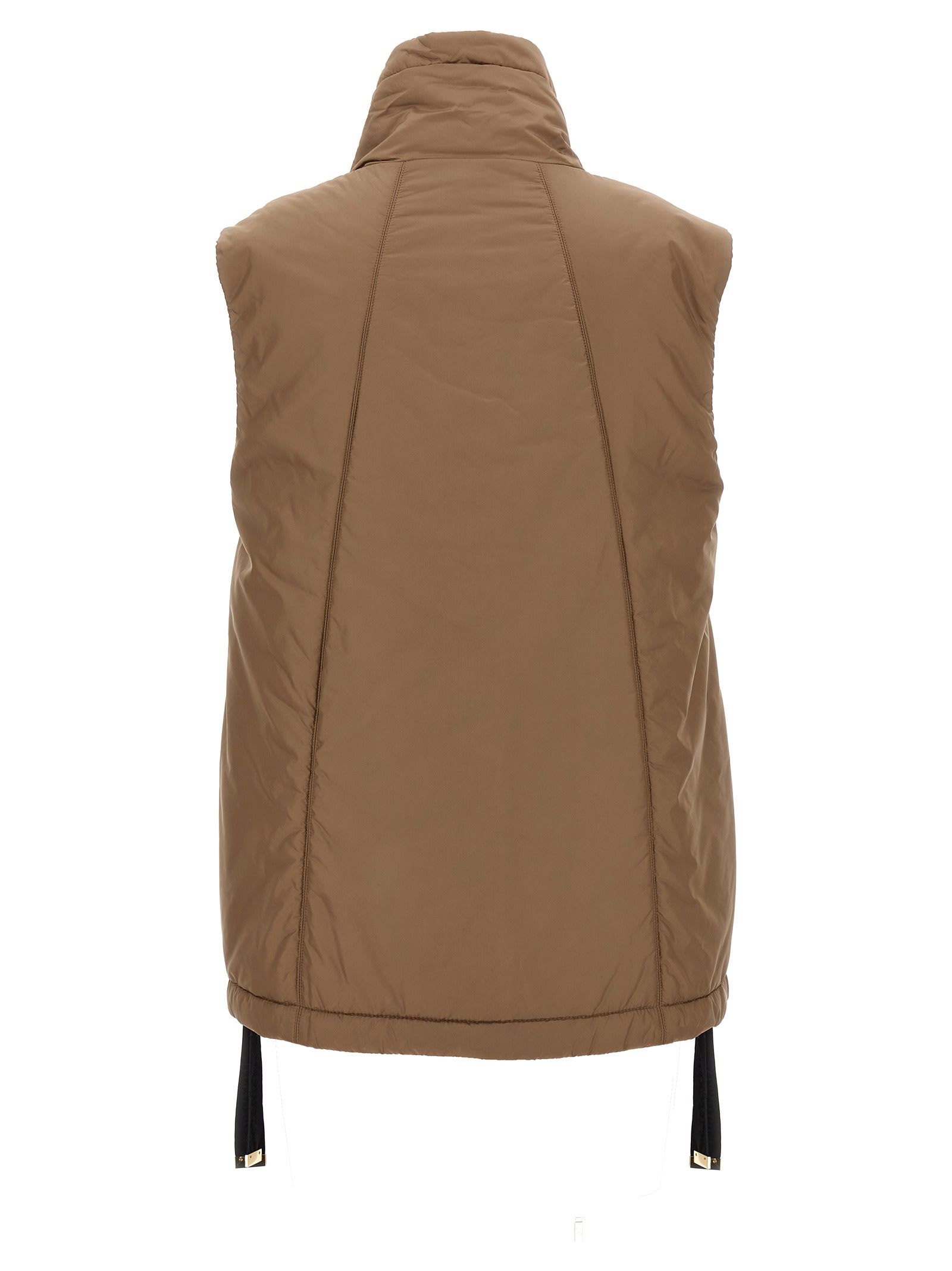 Max Mara The Cube Water-resistant Technical Canvas Gilet In Brown
