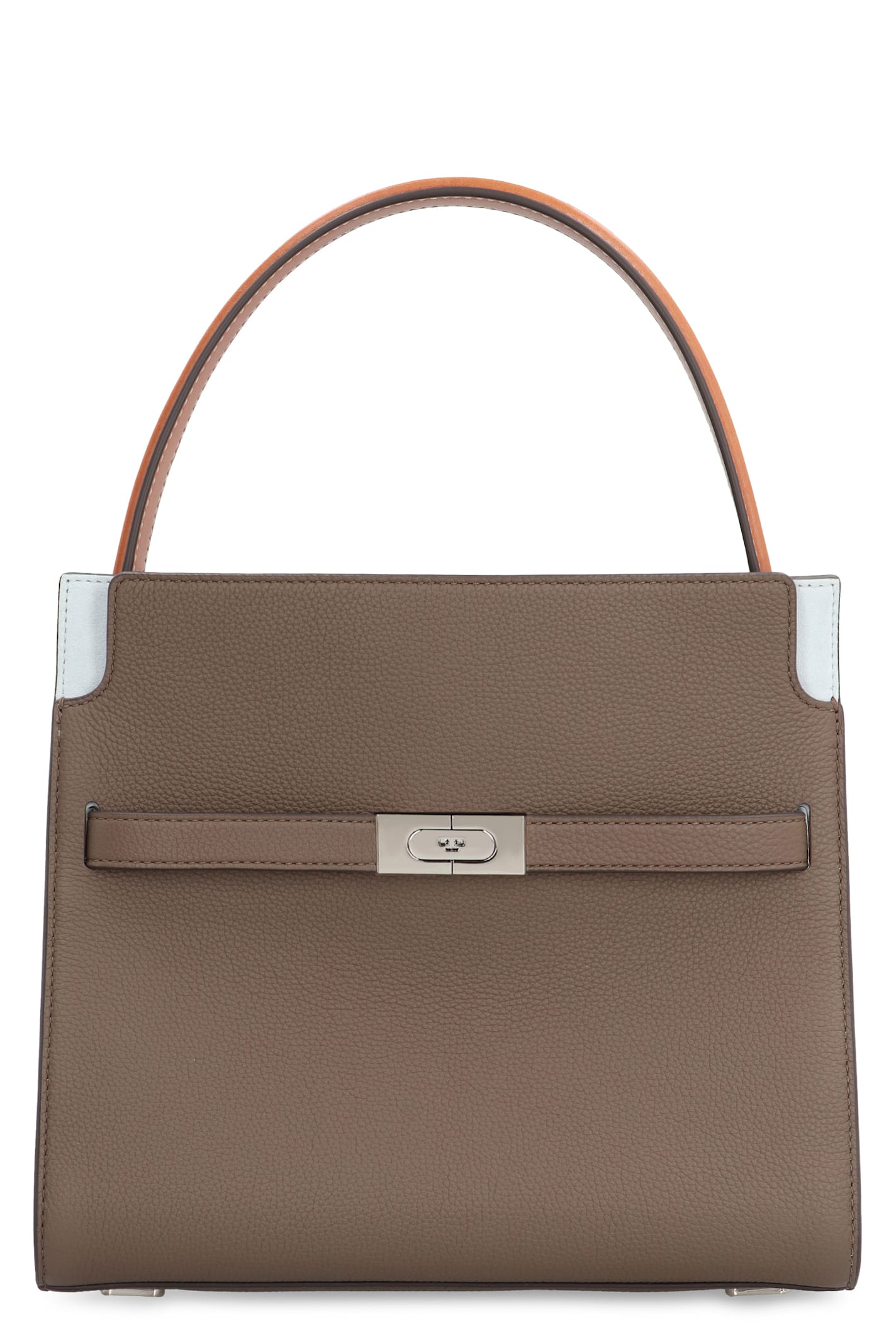 Tory Burch Double Lee Radziwill Leather Handbag In Turtledove
