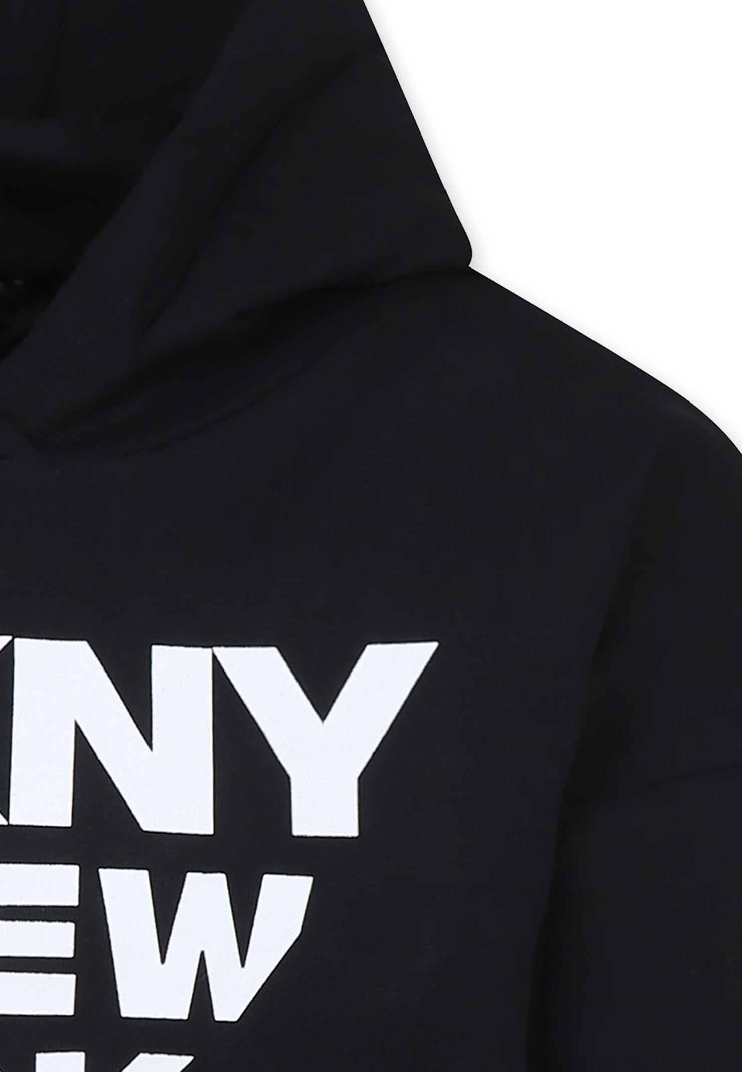 Dkny Black Sweatshirt For Girl With Logo In Black