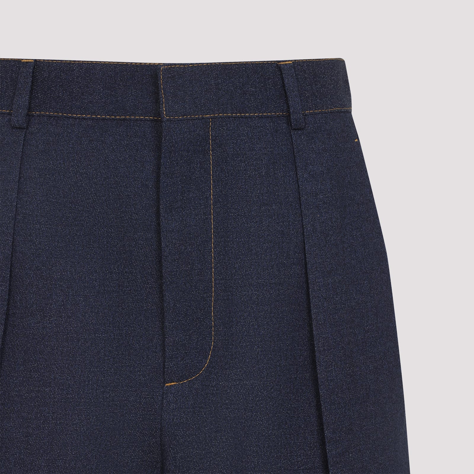 Bottega Veneta High-waisted Tailored Trousers With Subtle Pleats In Blue
