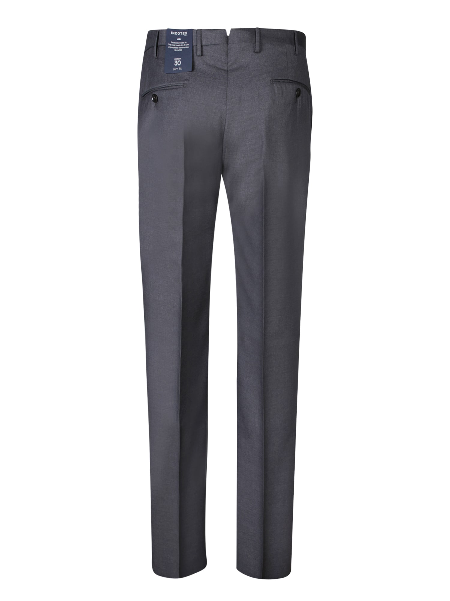 Shop Incotex Slim Fit Gray Trousers In Grey