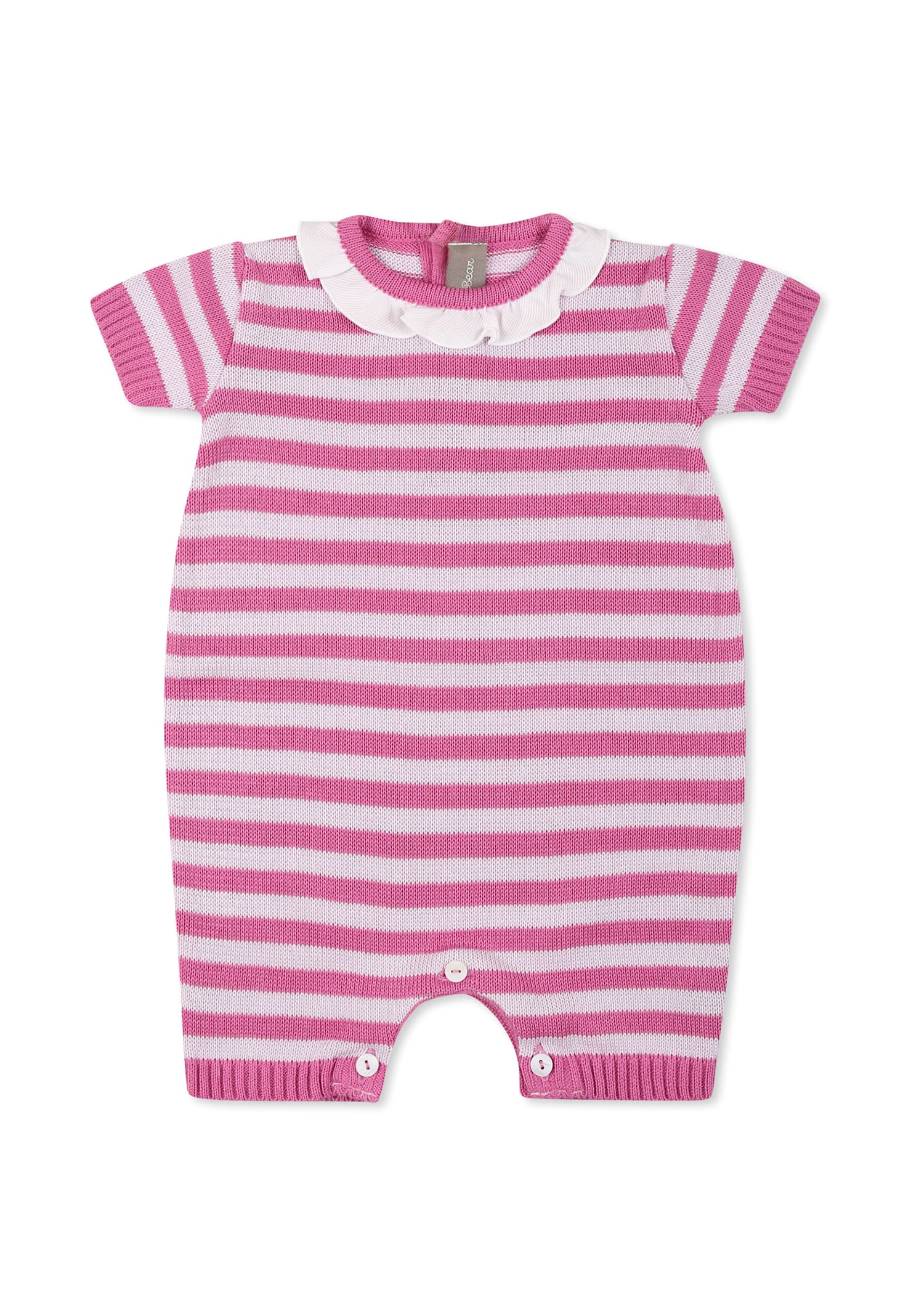 Little Bear Fuchsia Romper For Baby Girl In Fuchsia