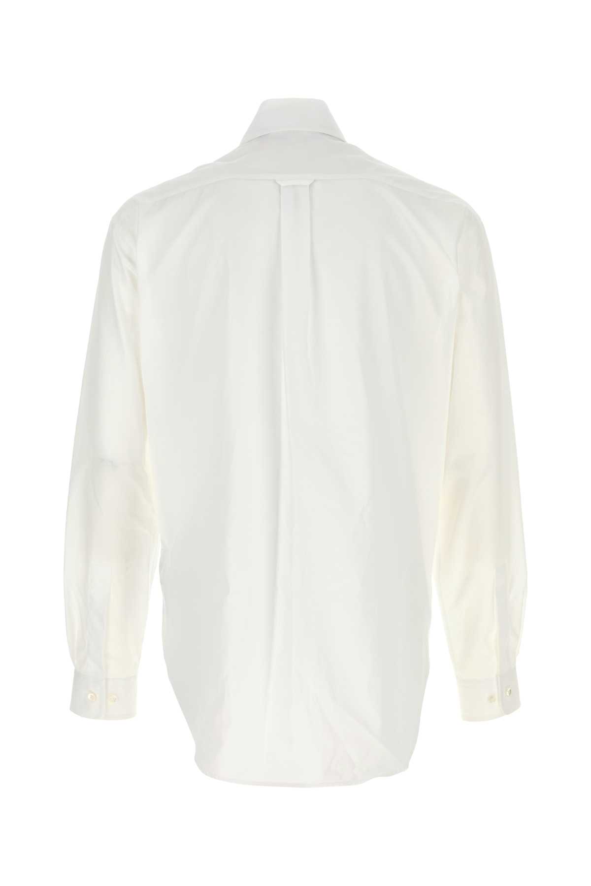 Shop Palm Angels White Poplin Shirt In 0110