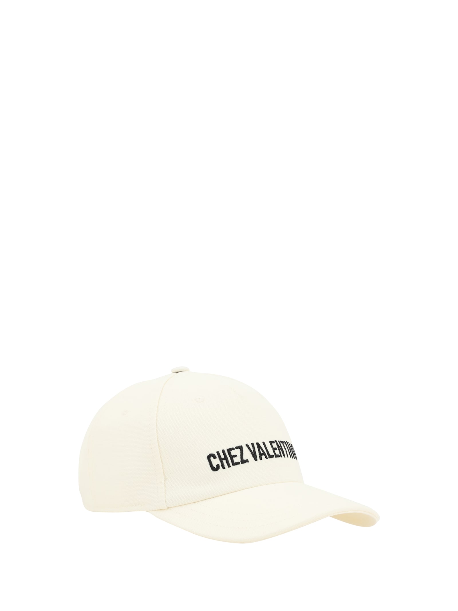 Valentino Garavani Ivory Cotton Baseball Cap With Adjustable Embroidered Logo In Ivory