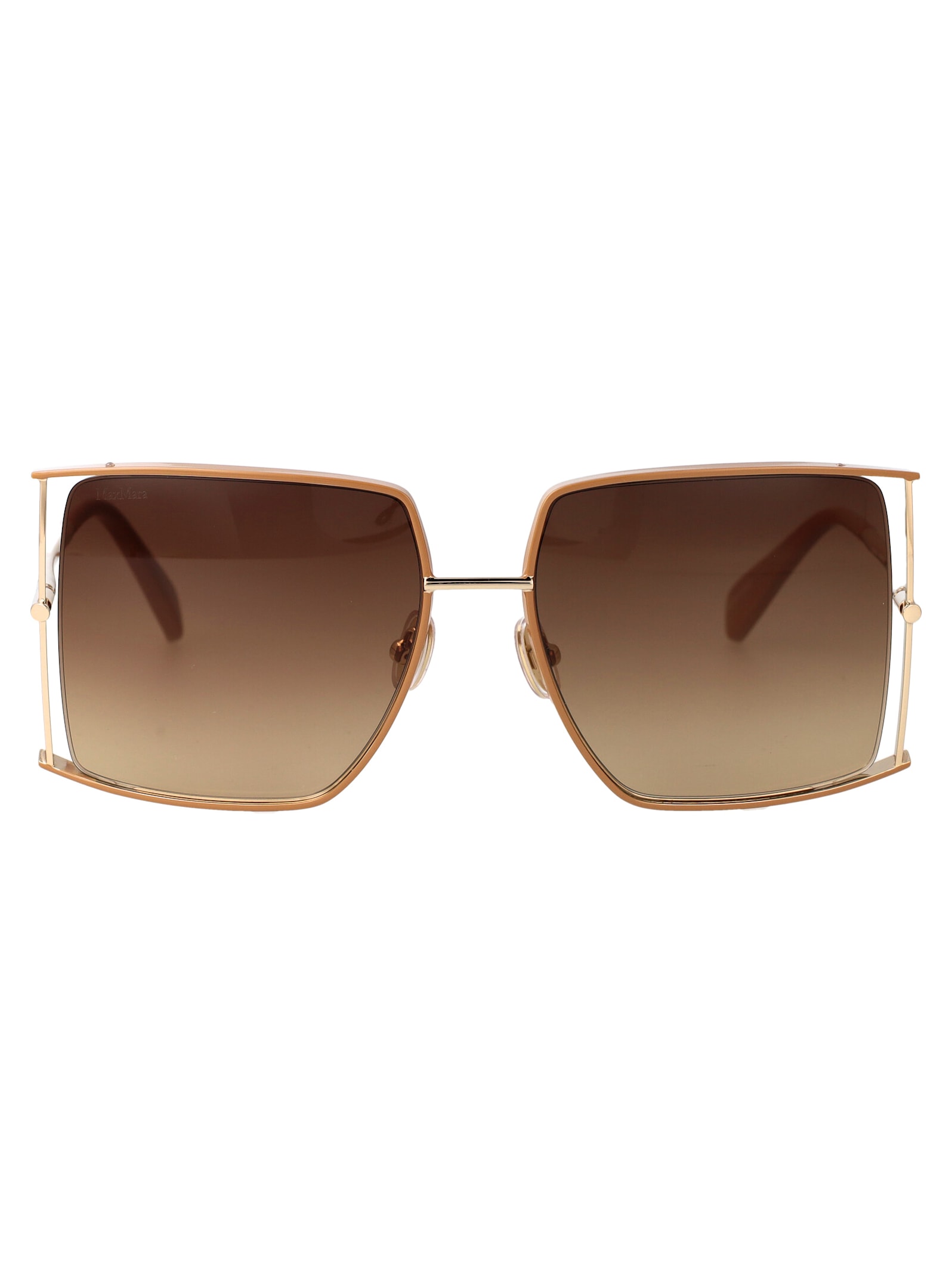 Shop Max Mara Mm0120/s Sunglasses In Brown