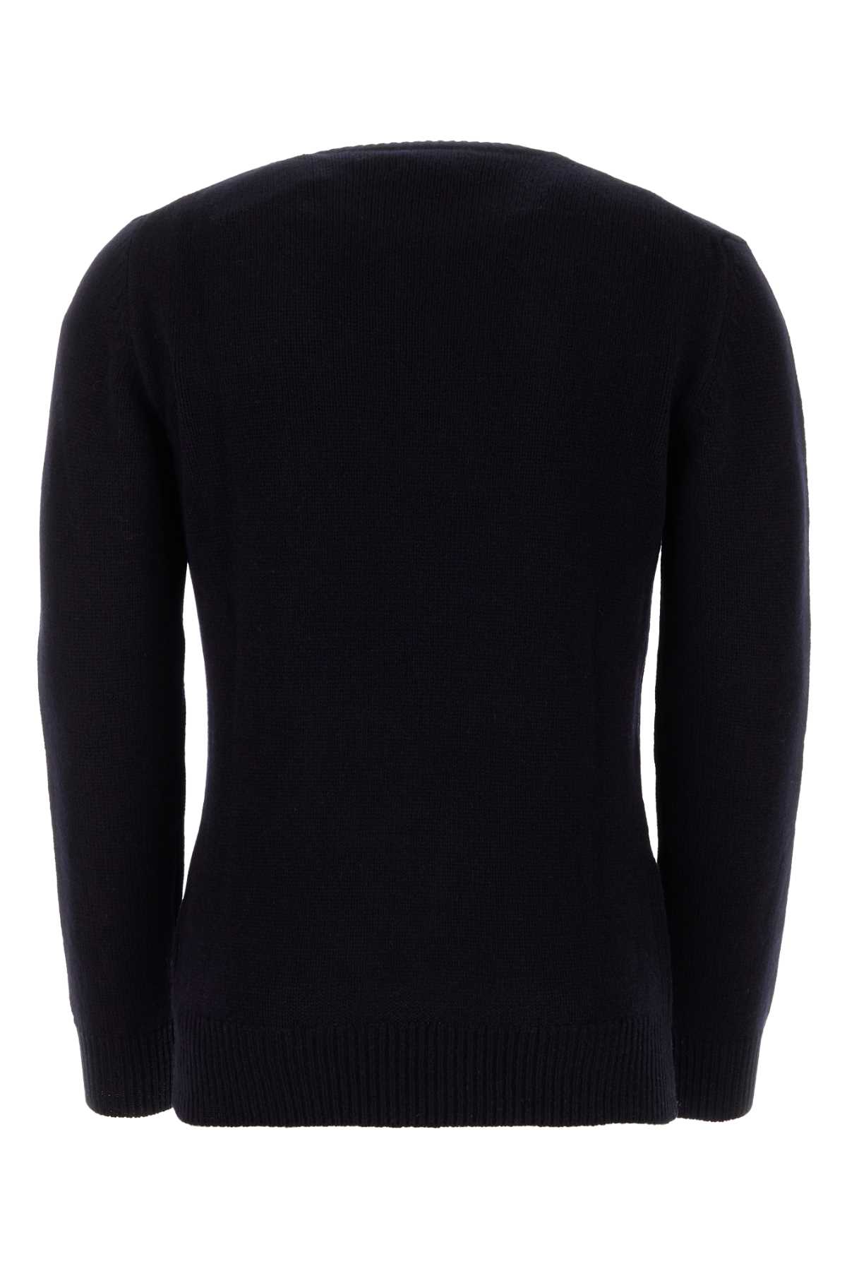 The Harmony Midnight Blue Wool Wulf Sweater In Navy