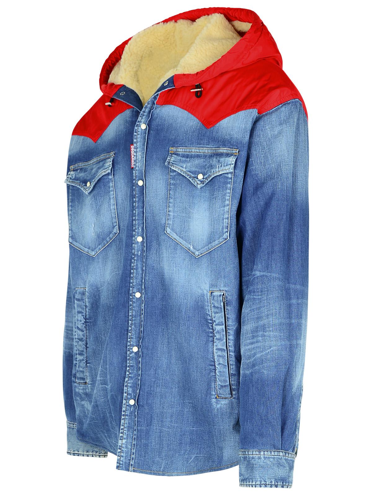 Shop Dsquared2 Blue Cotton Jacket In Clear Blue