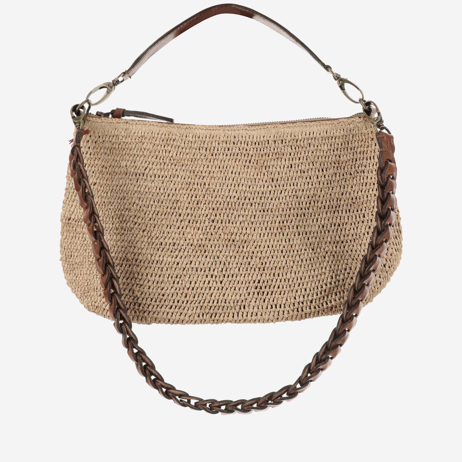 Raffia Bag With Leather Details