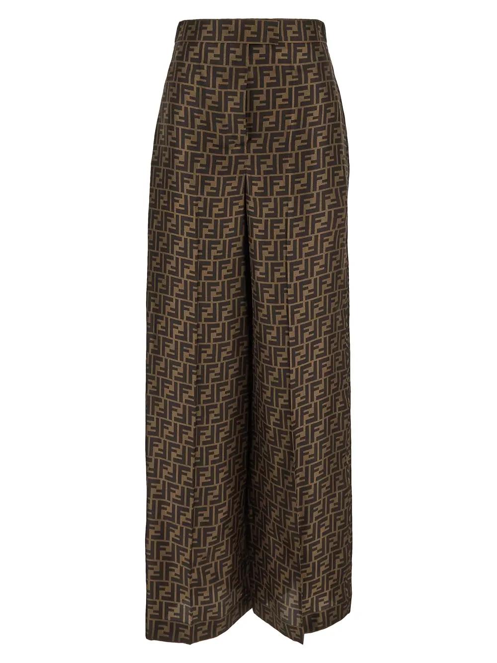 Shop Fendi Silk Trousers