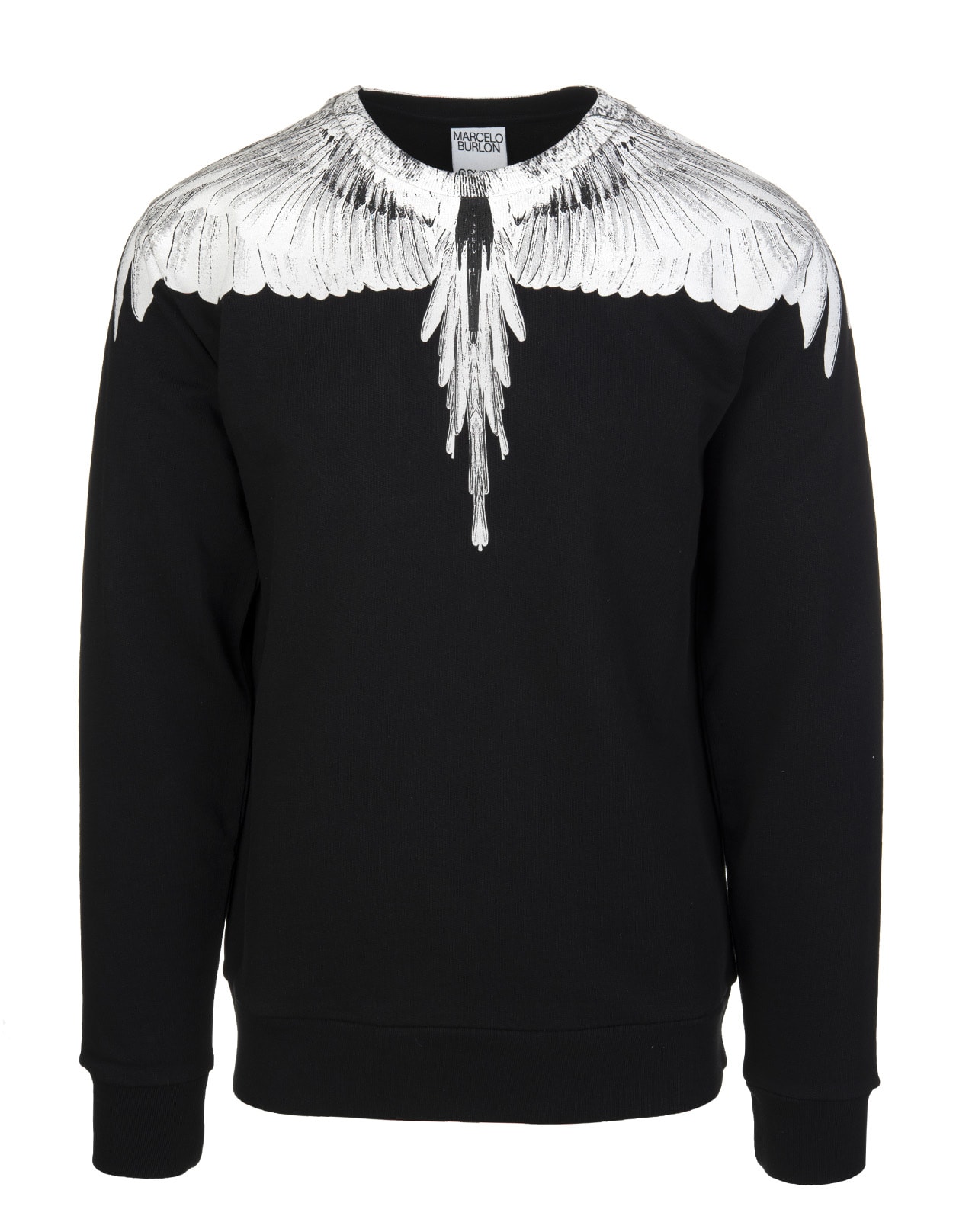 Marcelo Burlon Man Black And White Wings Sweatshirt