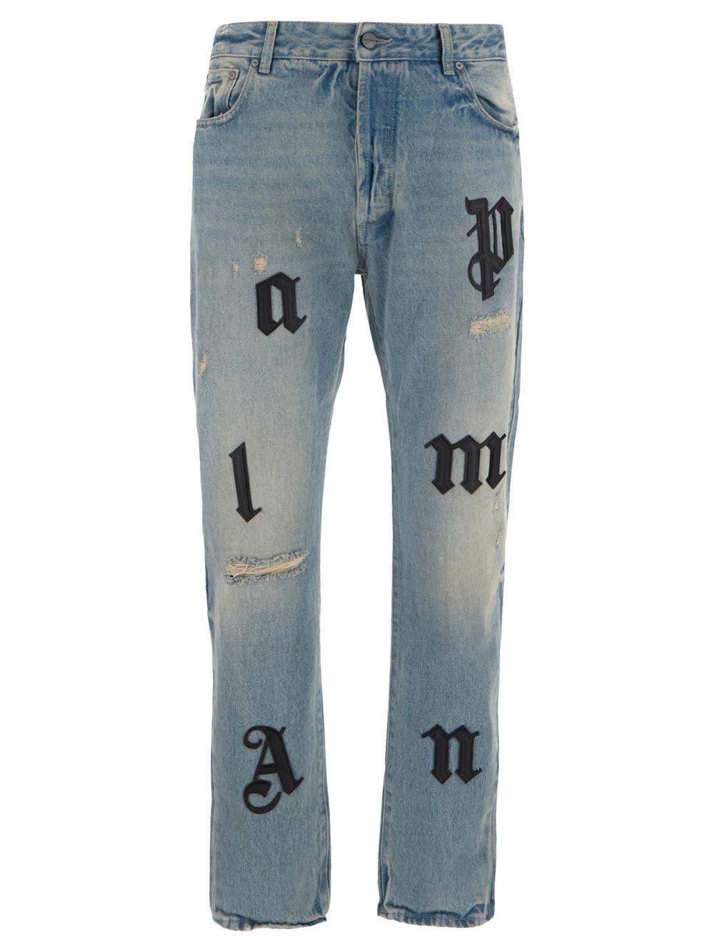Palm Angels Logo Patch Jeans