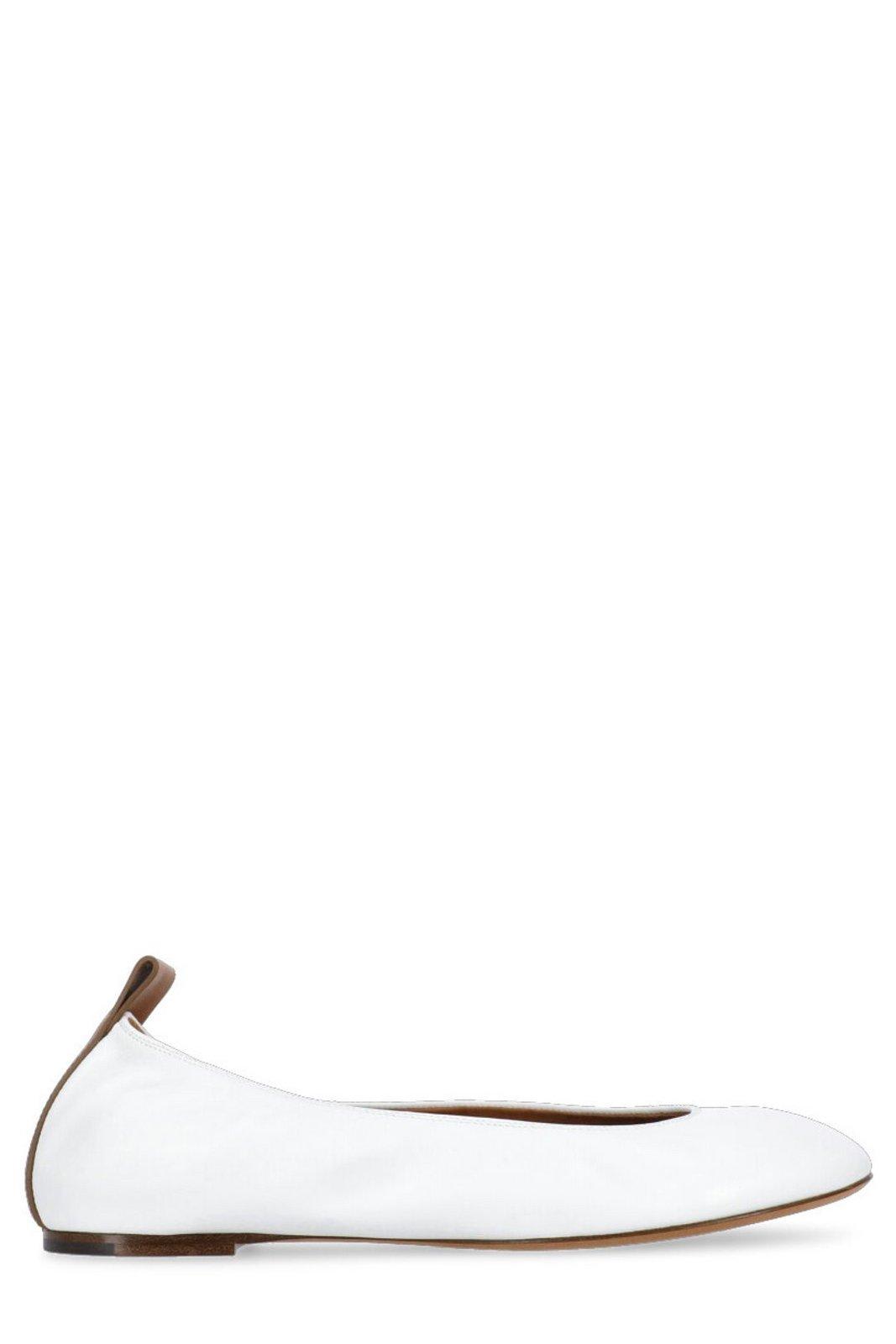 Shop Lanvin Ruch Detailed Slip-on Ballerina Shoes In White