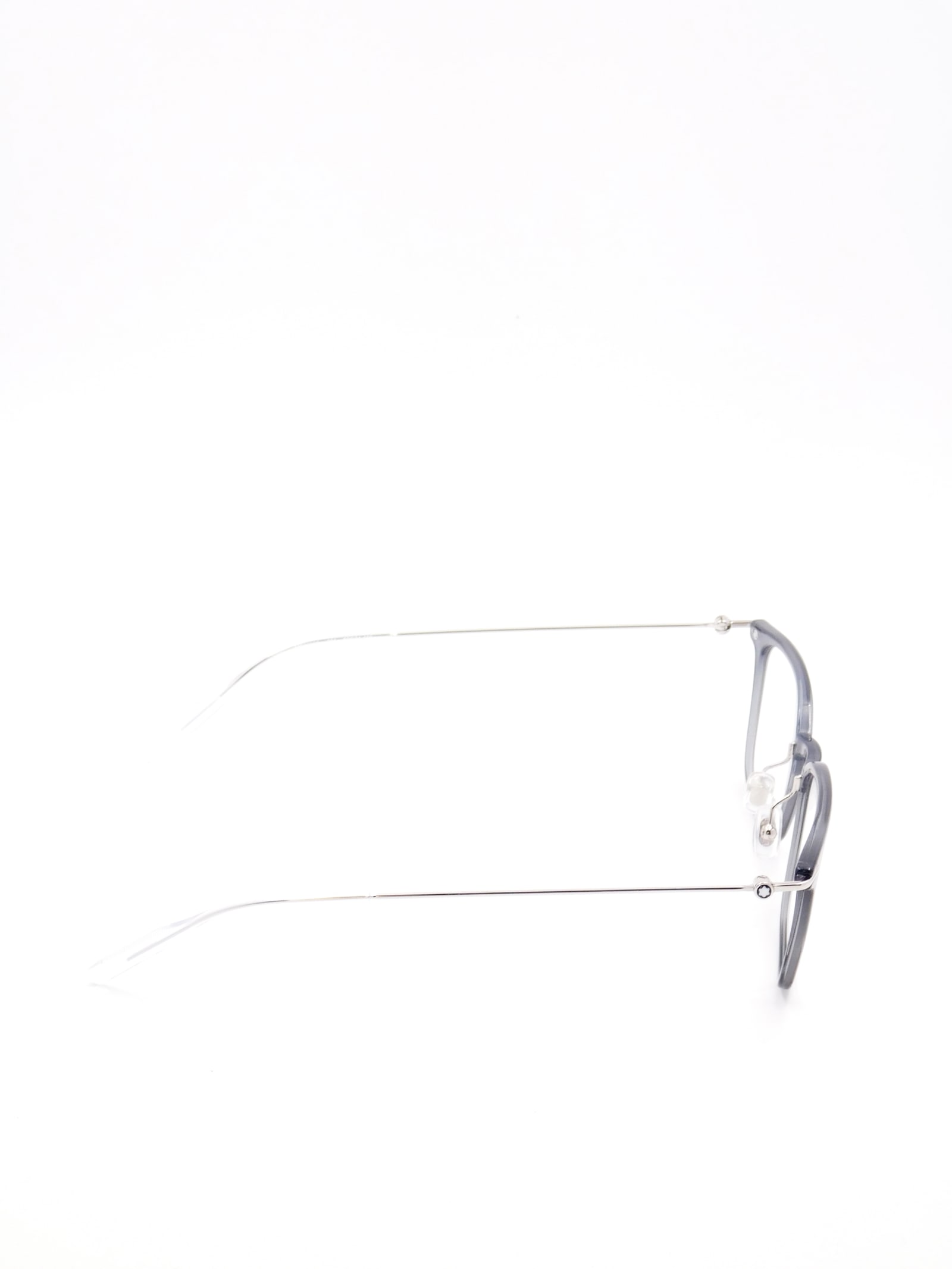Shop Montblanc Mb0100o Eyewear In Grey Silver Transpare