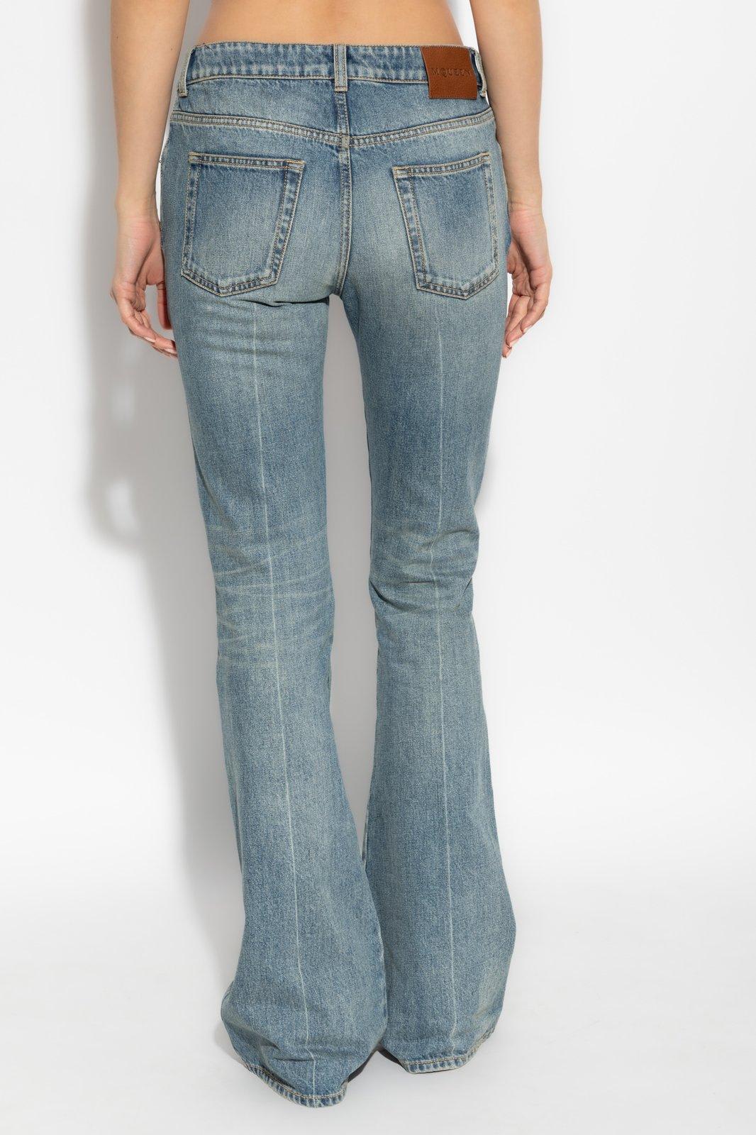 Alexander Mcqueen Boot-cut Leg Denim Pants In Blue