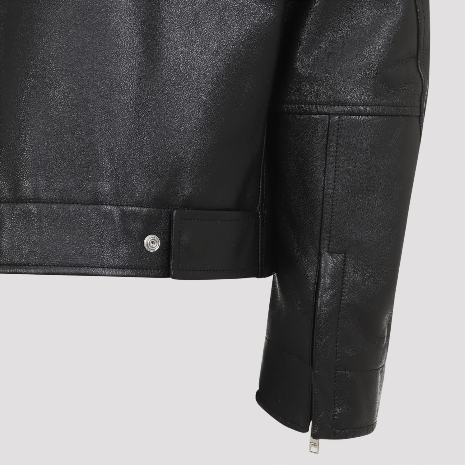 Shop Bottega Veneta Leather Jacket In Black