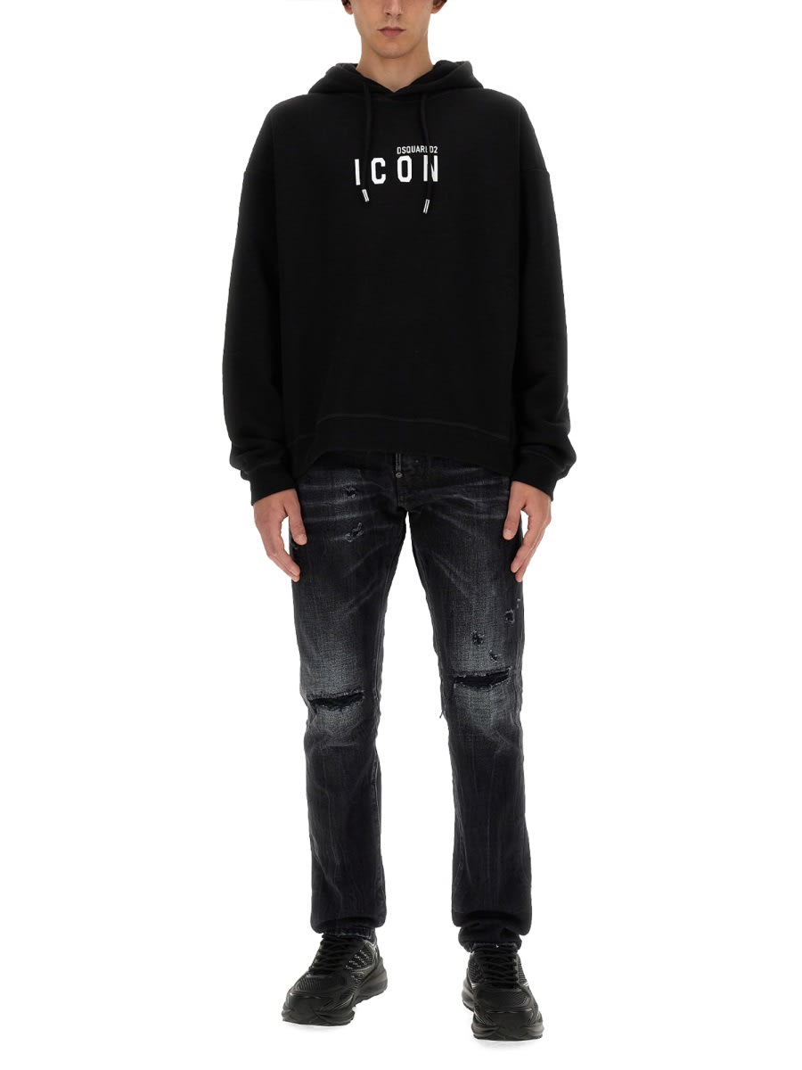 Shop Dsquared2 Relaxed Fit Sweatshirt In Black