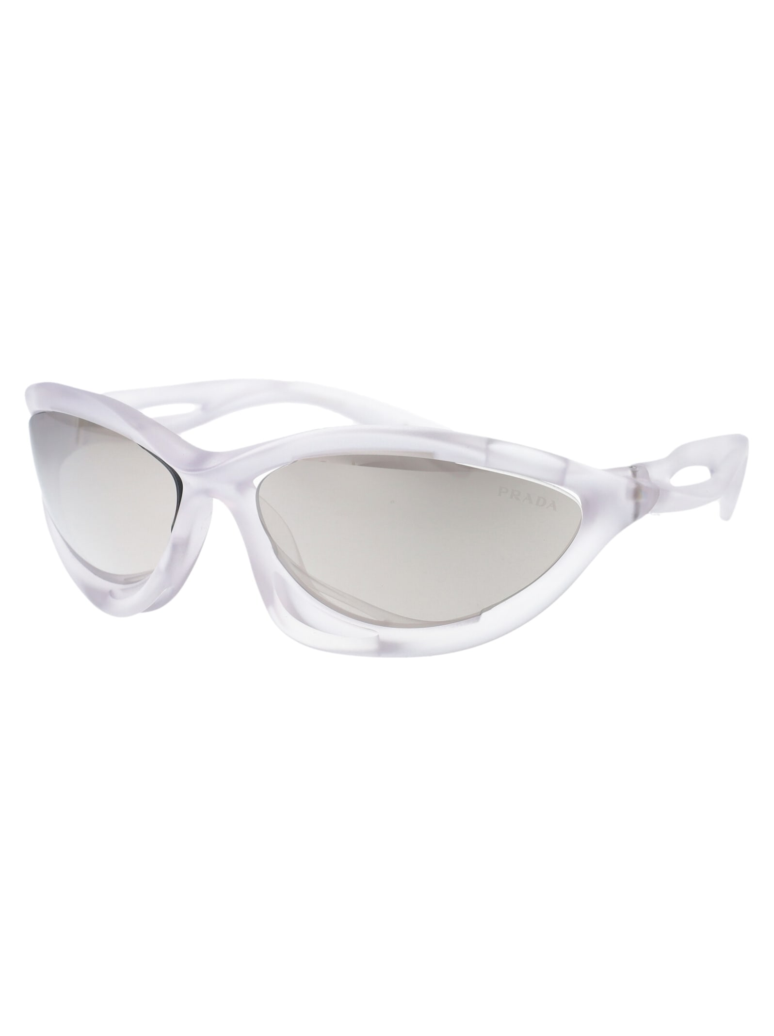 Prada 0pr A23s Sunglasses In 14v60h Frosted Crystal