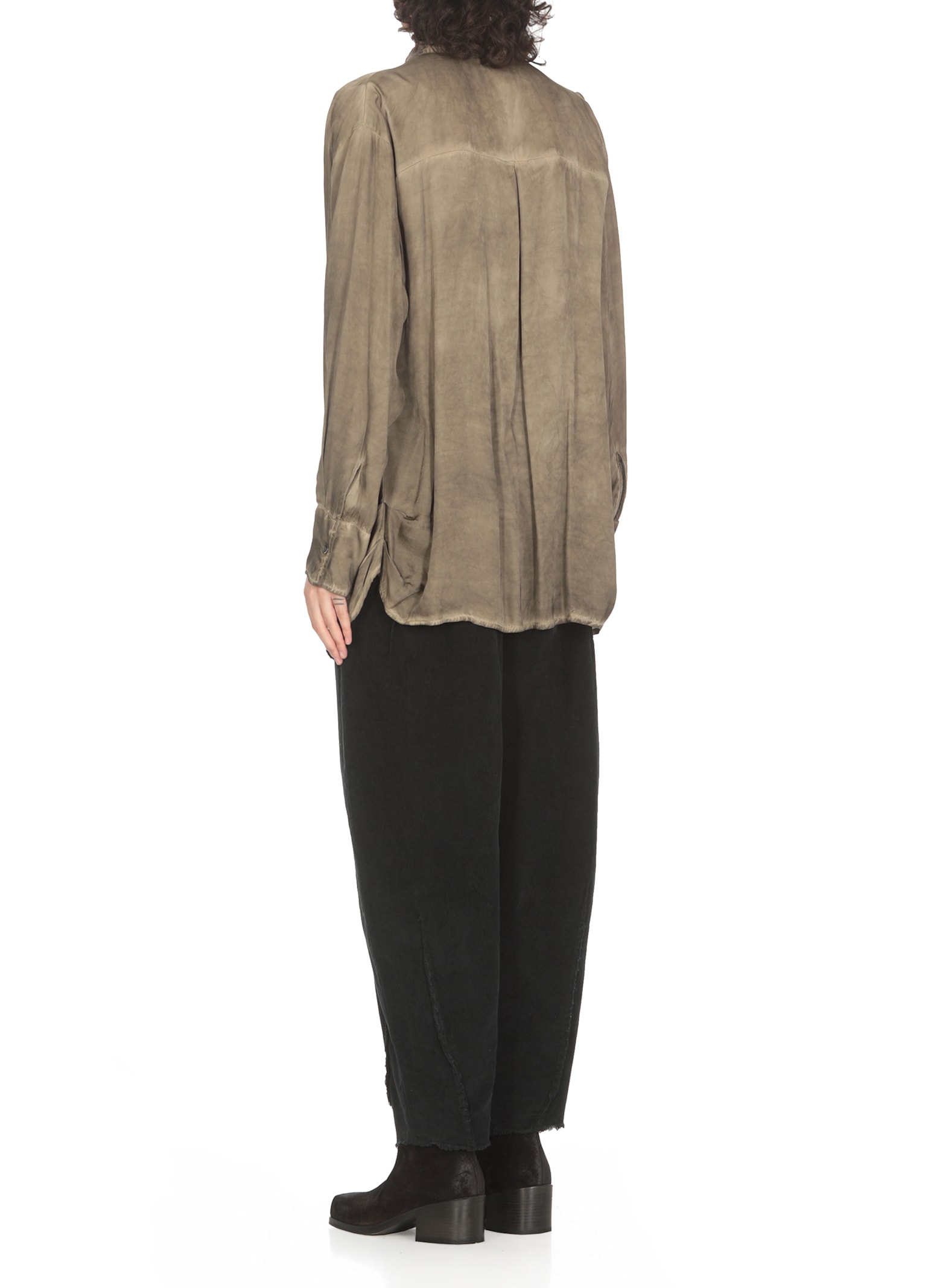 Shop Sanctamuerte Viscose Shirt In Green