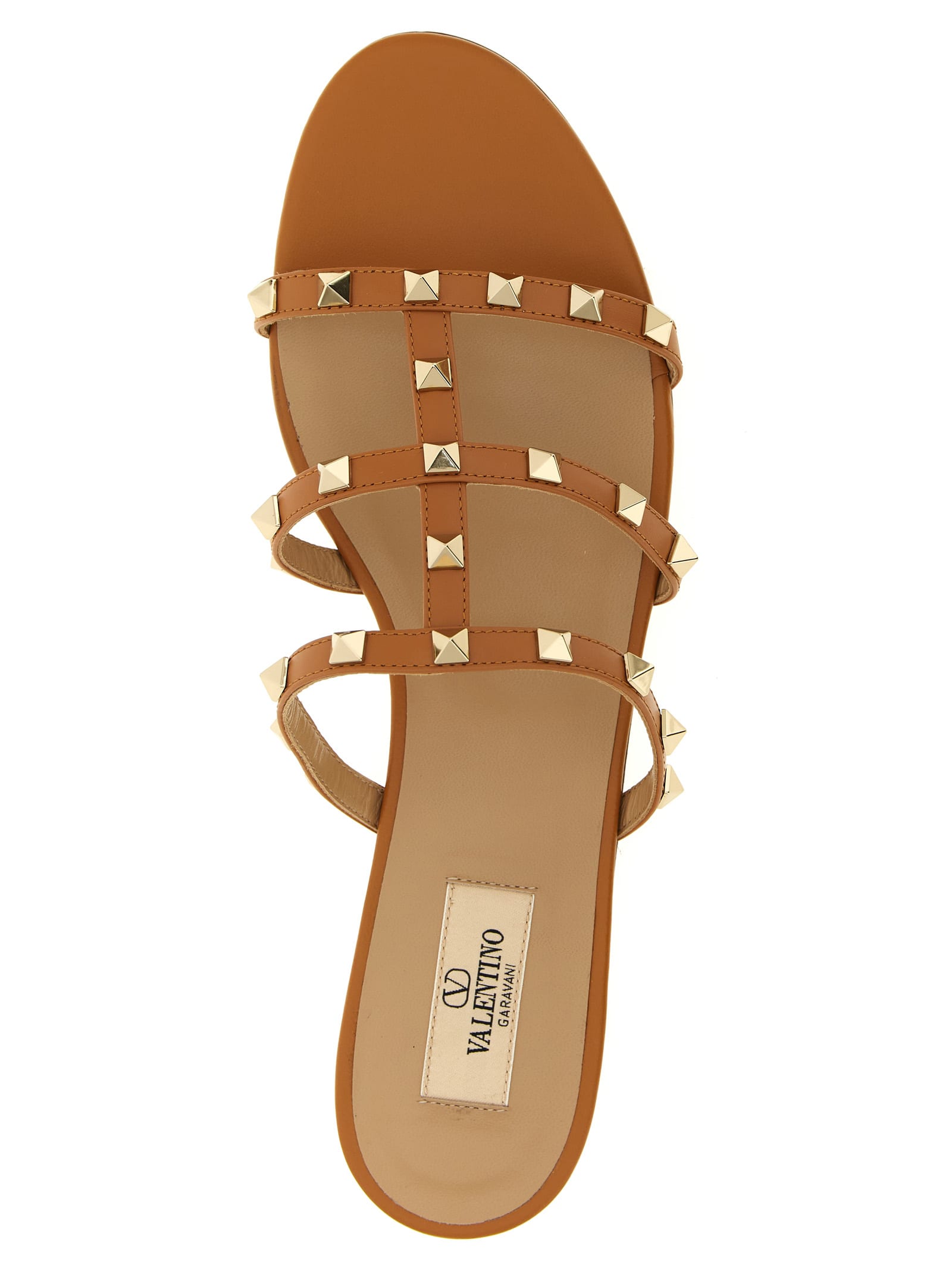 Valentino Garavani Rockstud Slides In Brown