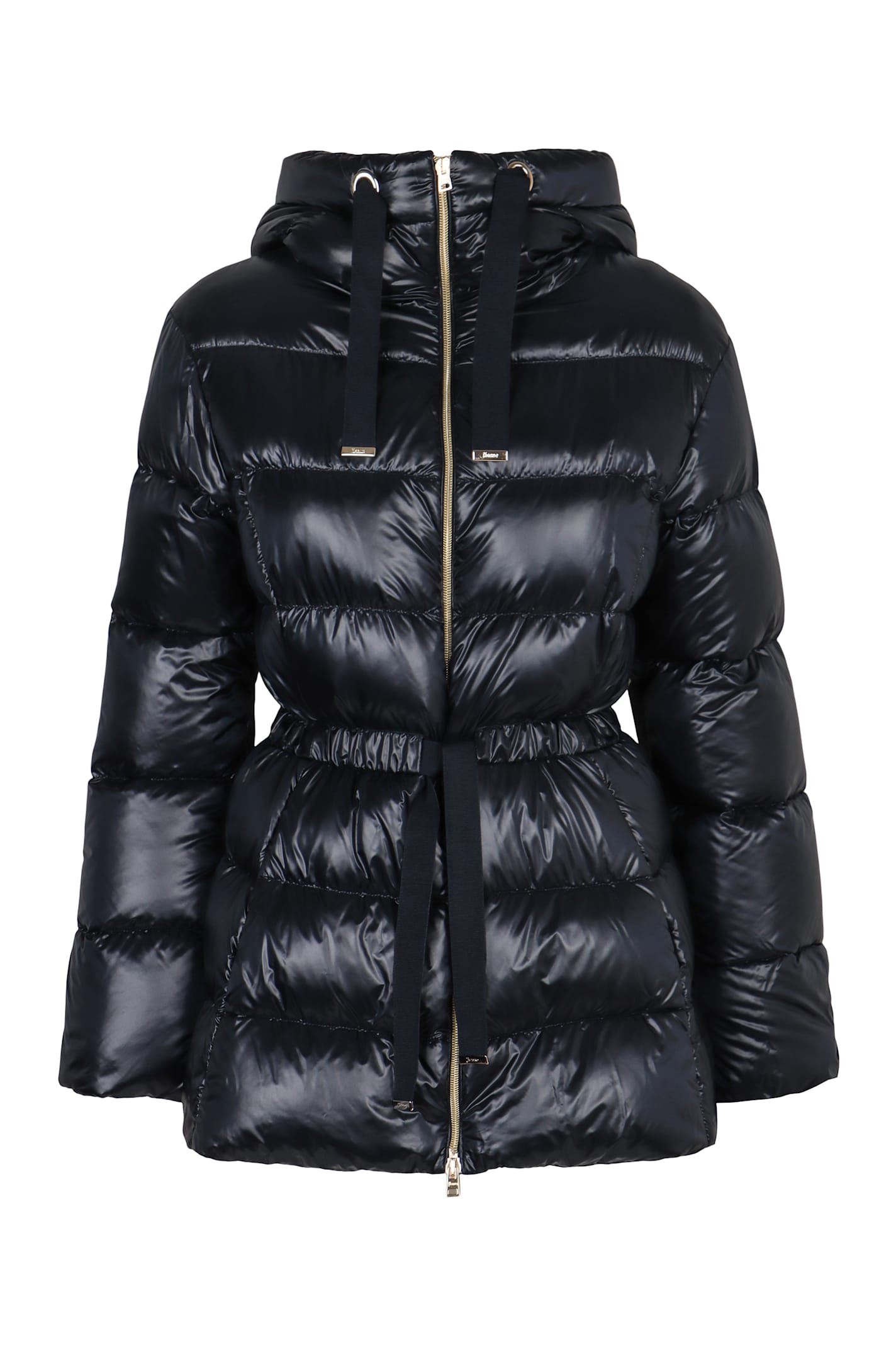 Herno Hooded Long Sleeve Quilted Down Jacket In Multi