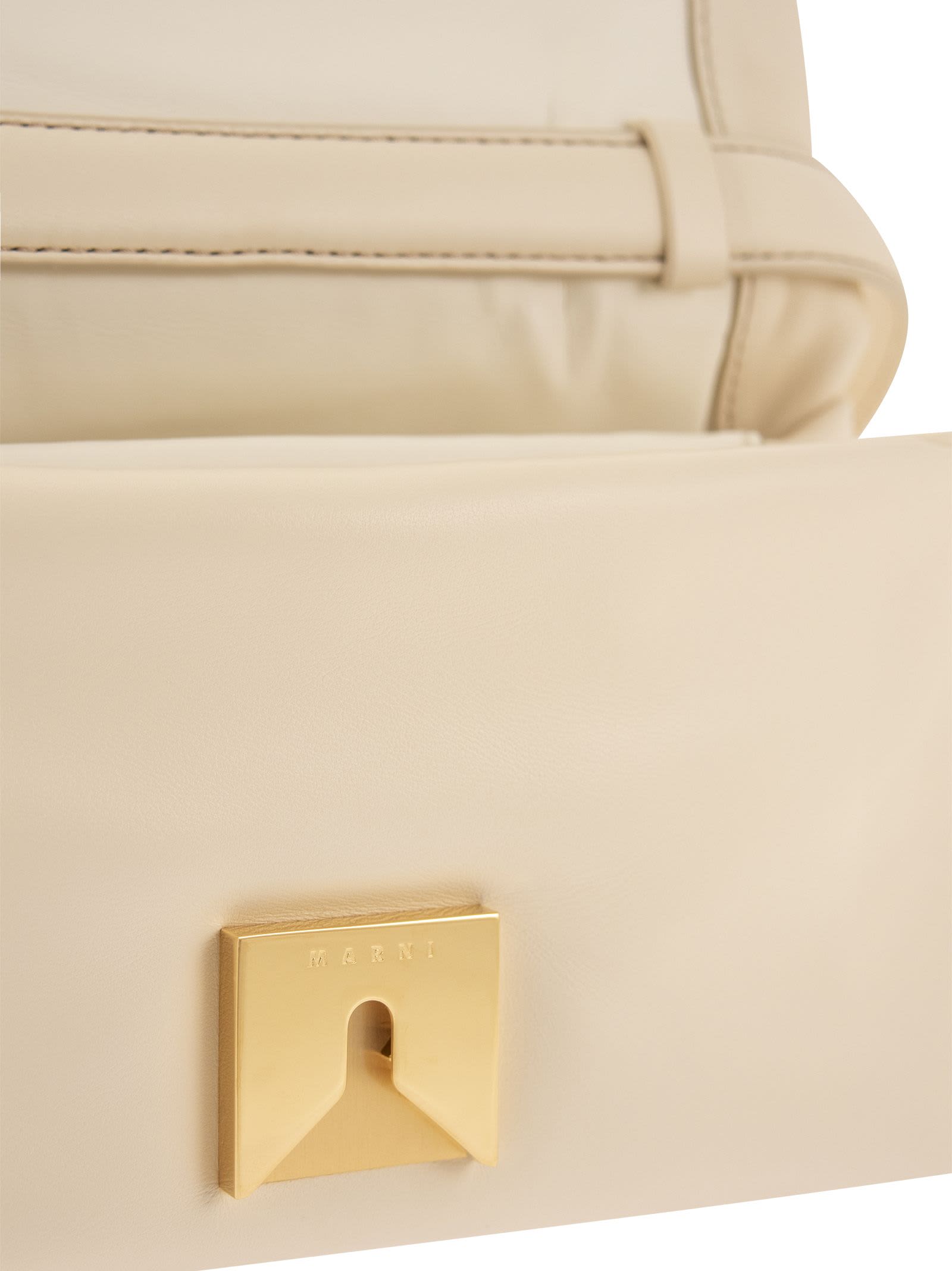 Shop Marni Prisma - Padded Leather Bag In Ivory