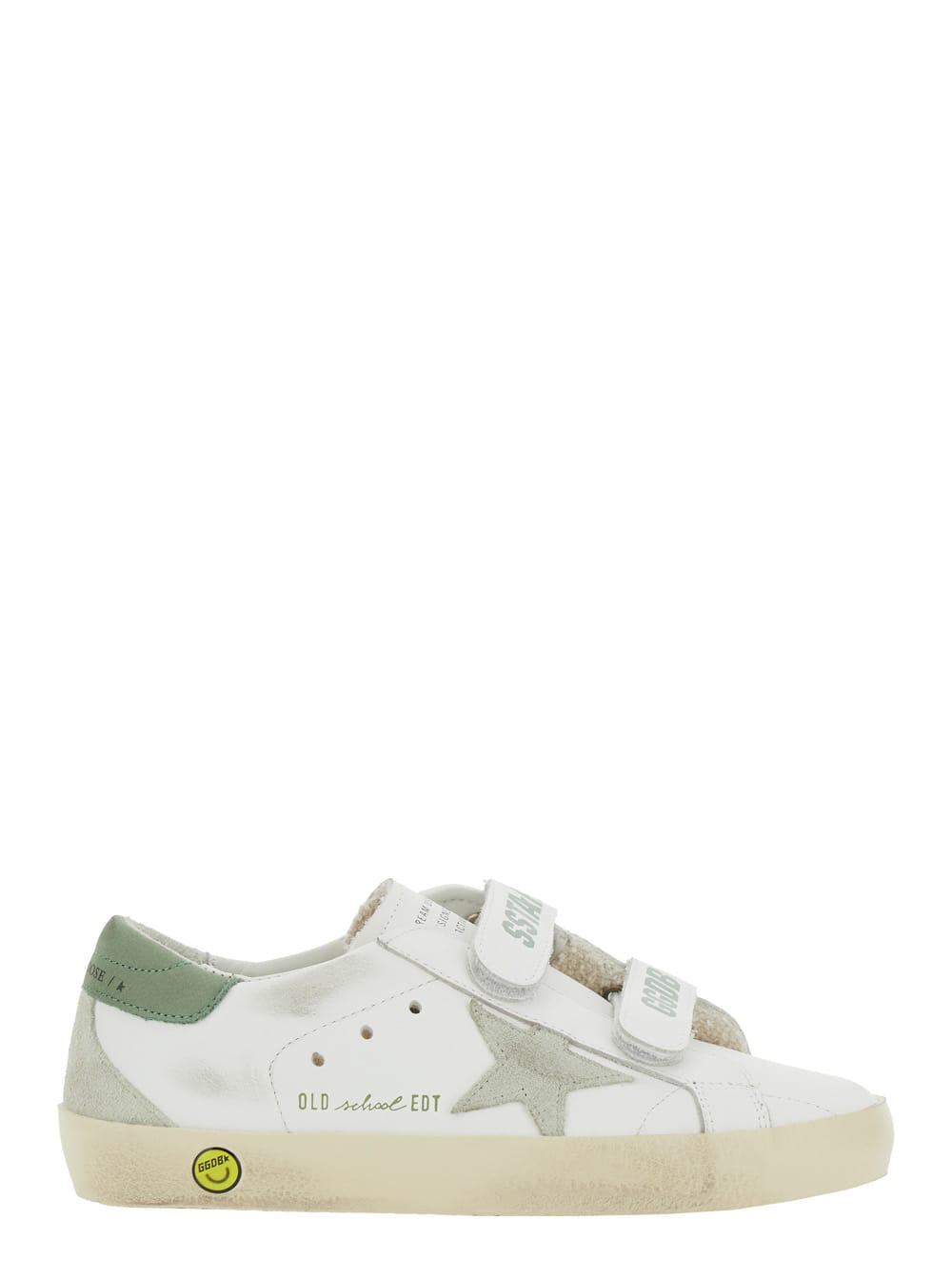 Golden Goose Old School Leather Upper Suede Star Nabuk Heel In White