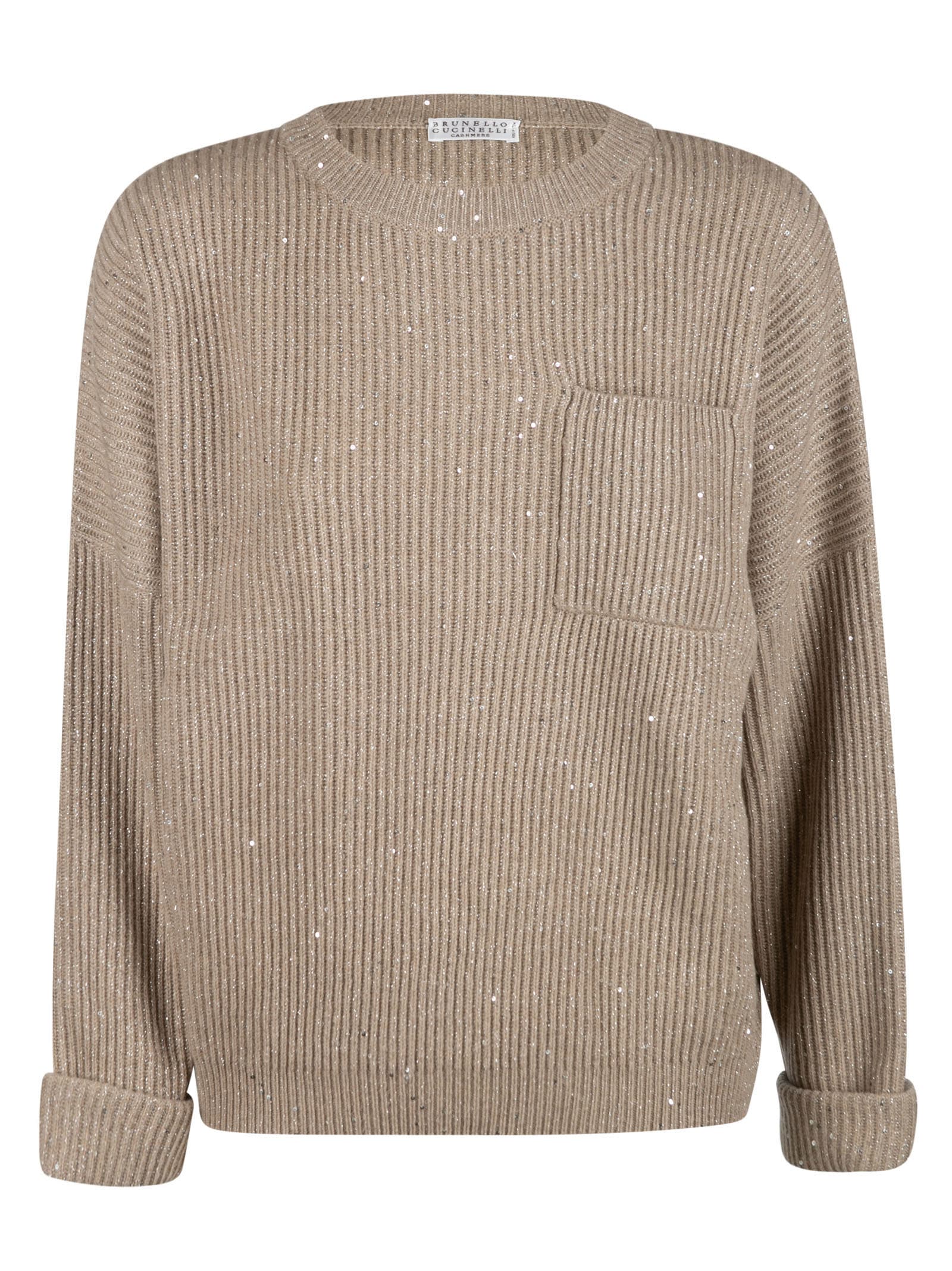 Brunello Cucinelli Patched Pocket Woven Sweater