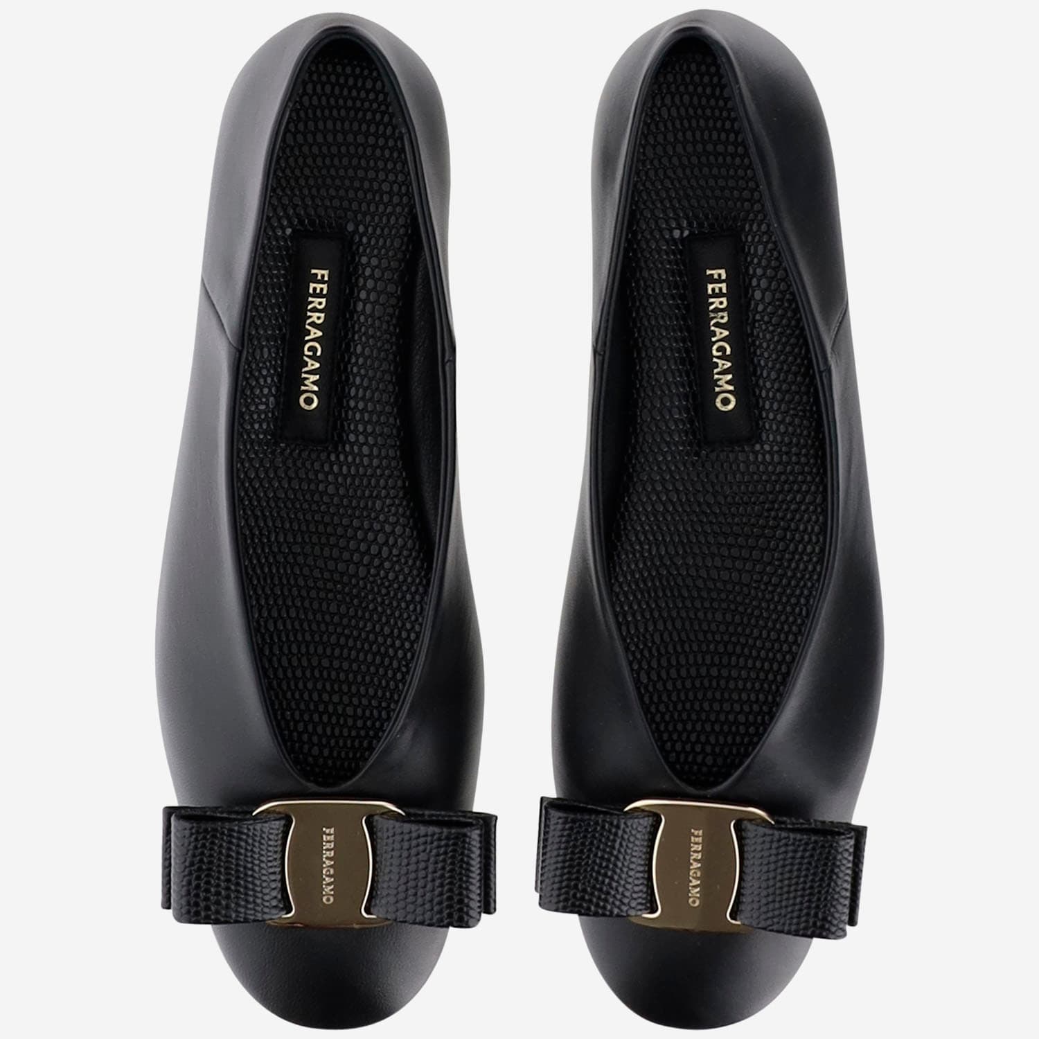 Ferragamo Vara Bow Ballet Flats In Black