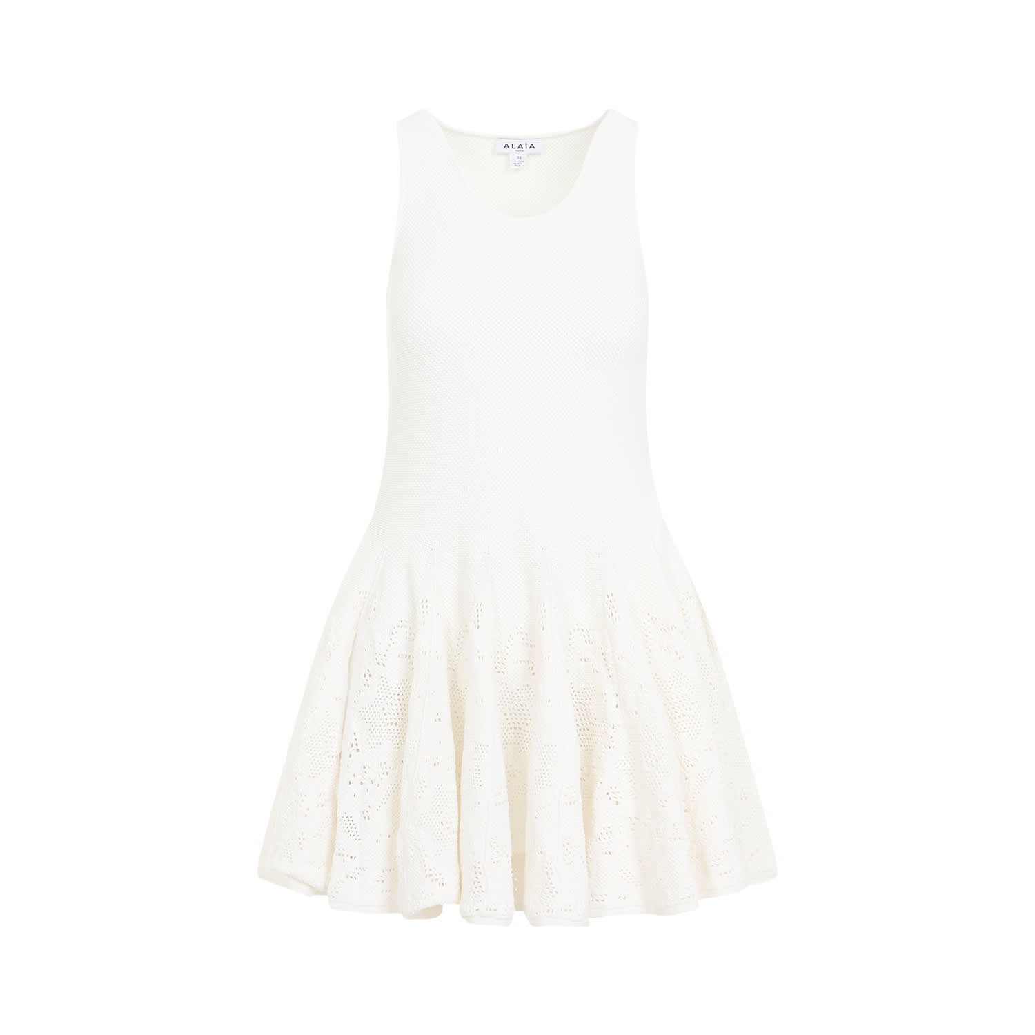 Shop Alaïa Skater Mini Dress In White