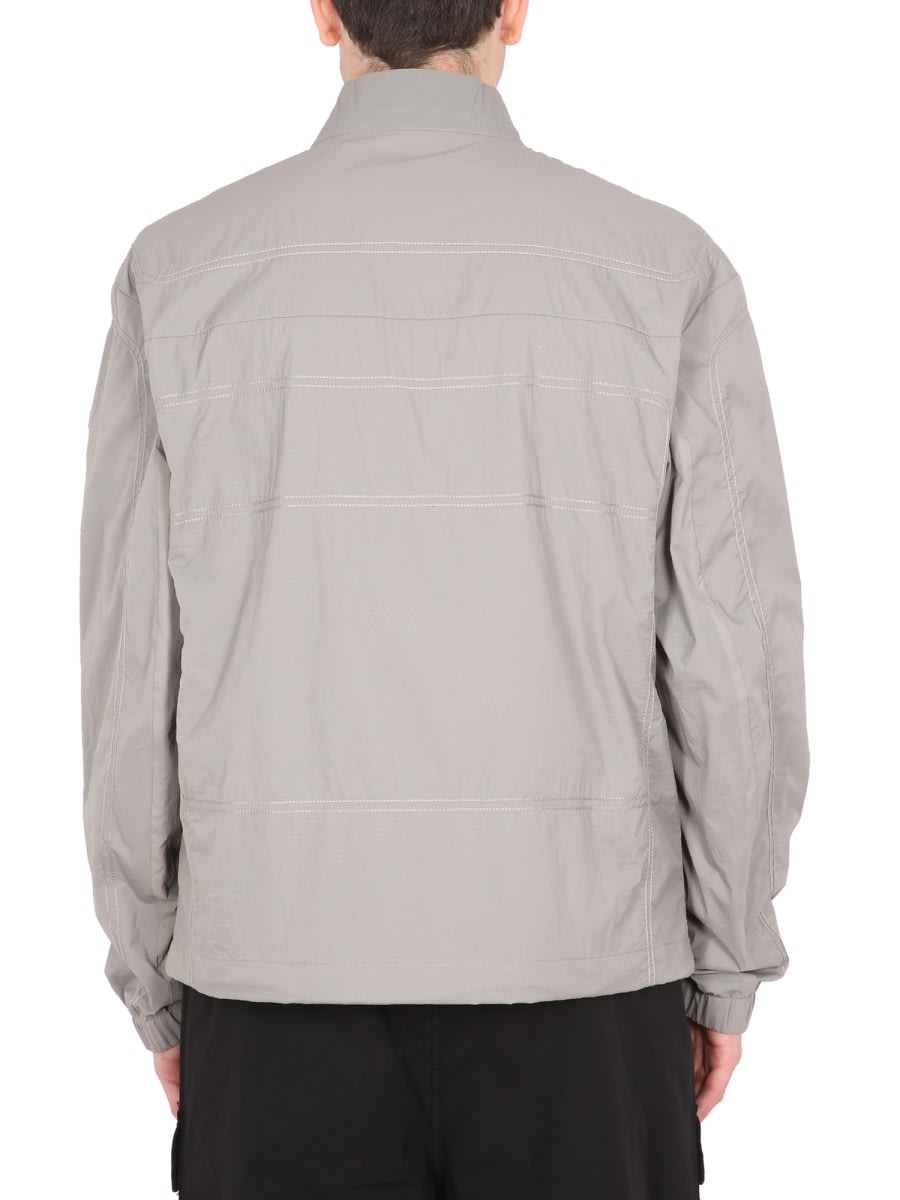 Shop Z Zegna Jacket With Logo Patch In Grey