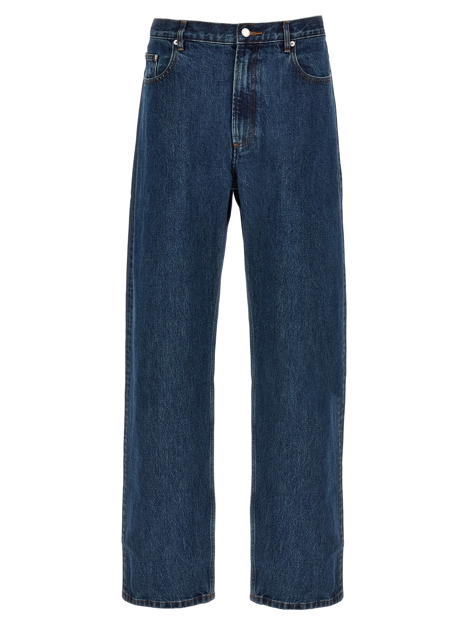 Shop Apc Relaxed Jeans In Blue