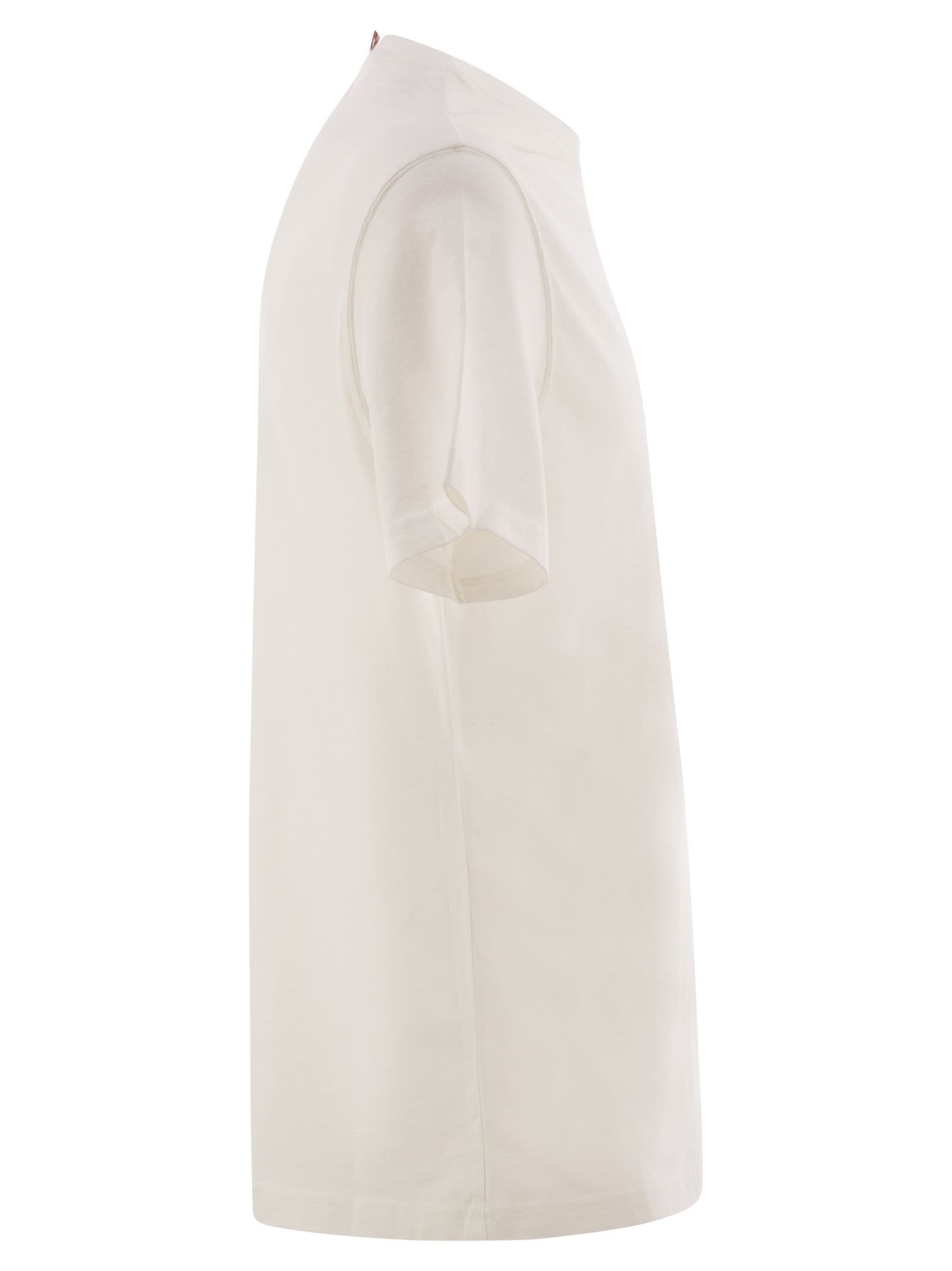 Mc2 Saint Barth T-shirt With Chest Print In Neutral