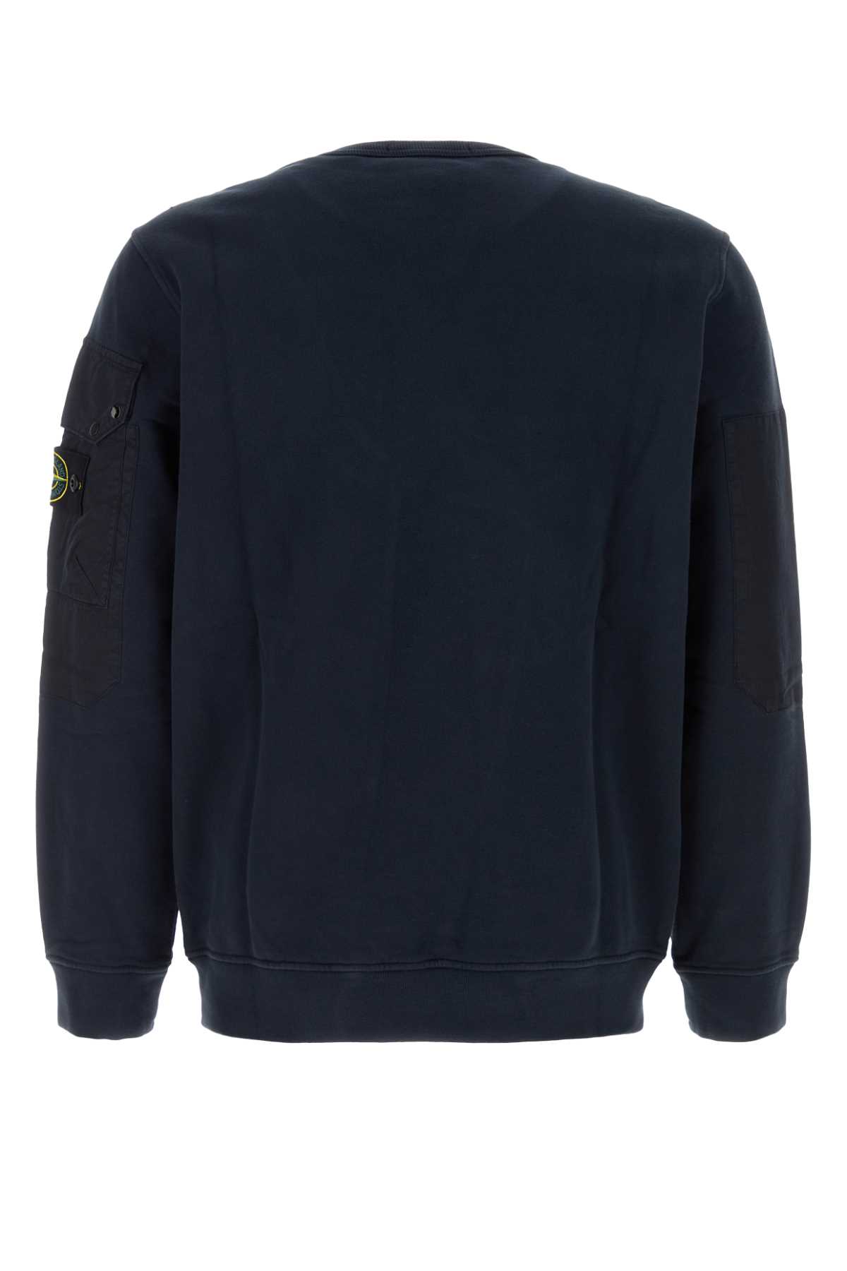 Shop Stone Island Midnight Blue Cotton Sweatshirt In Navyblue